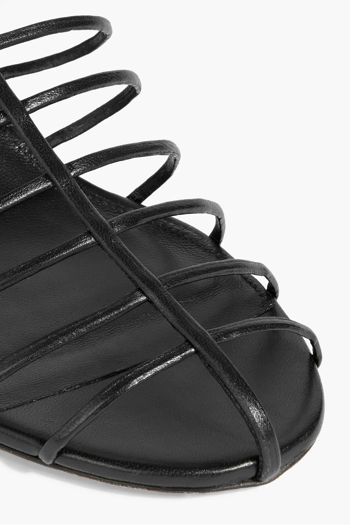 Proenza Schouler T-Shirt Cage Leather Sandals Black Women's
