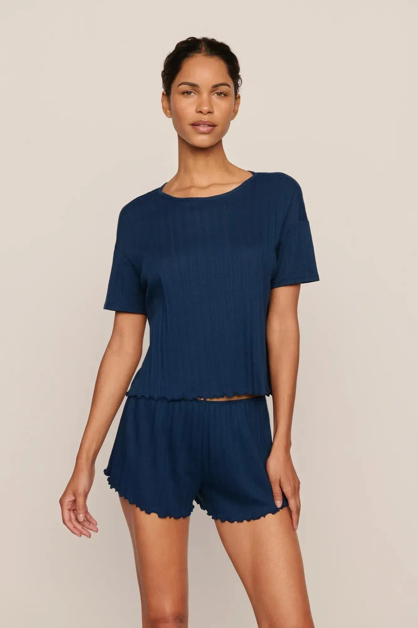Pointelle Short Sleeve T-Shirt