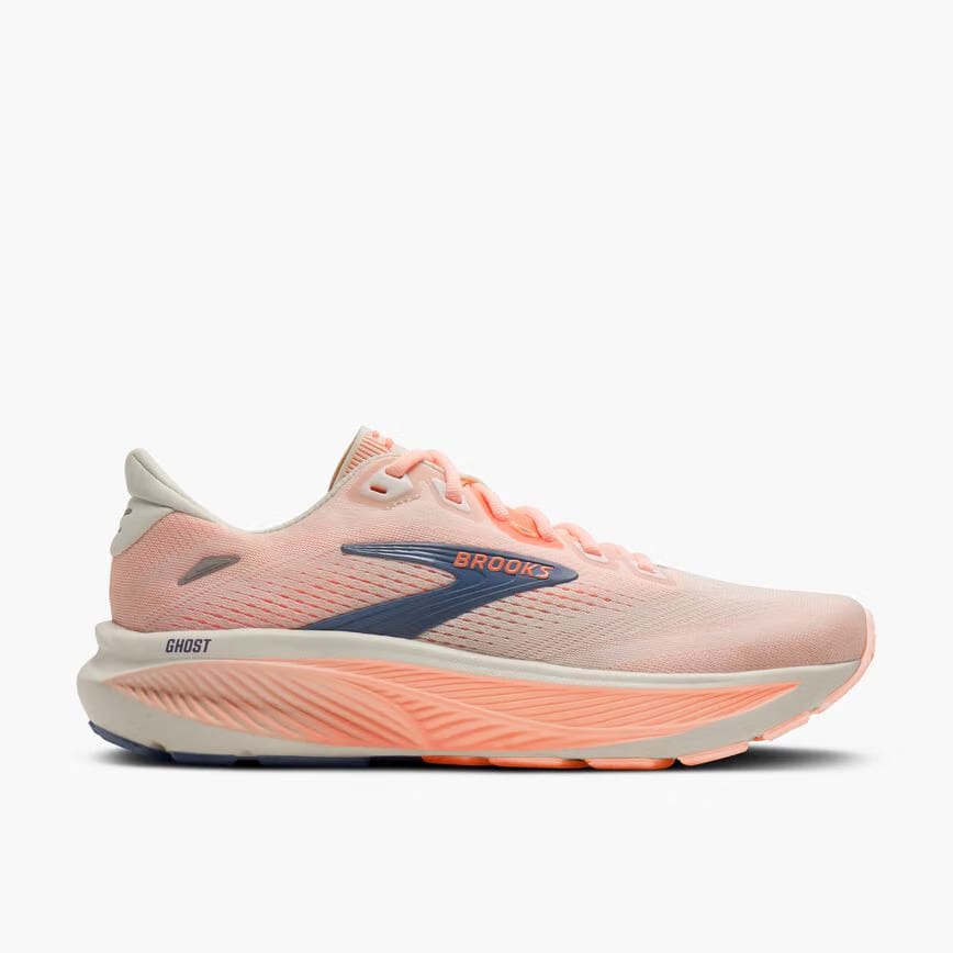 Brooks Ghost 18 Star White/Cyber Peach/Grey (Women's)