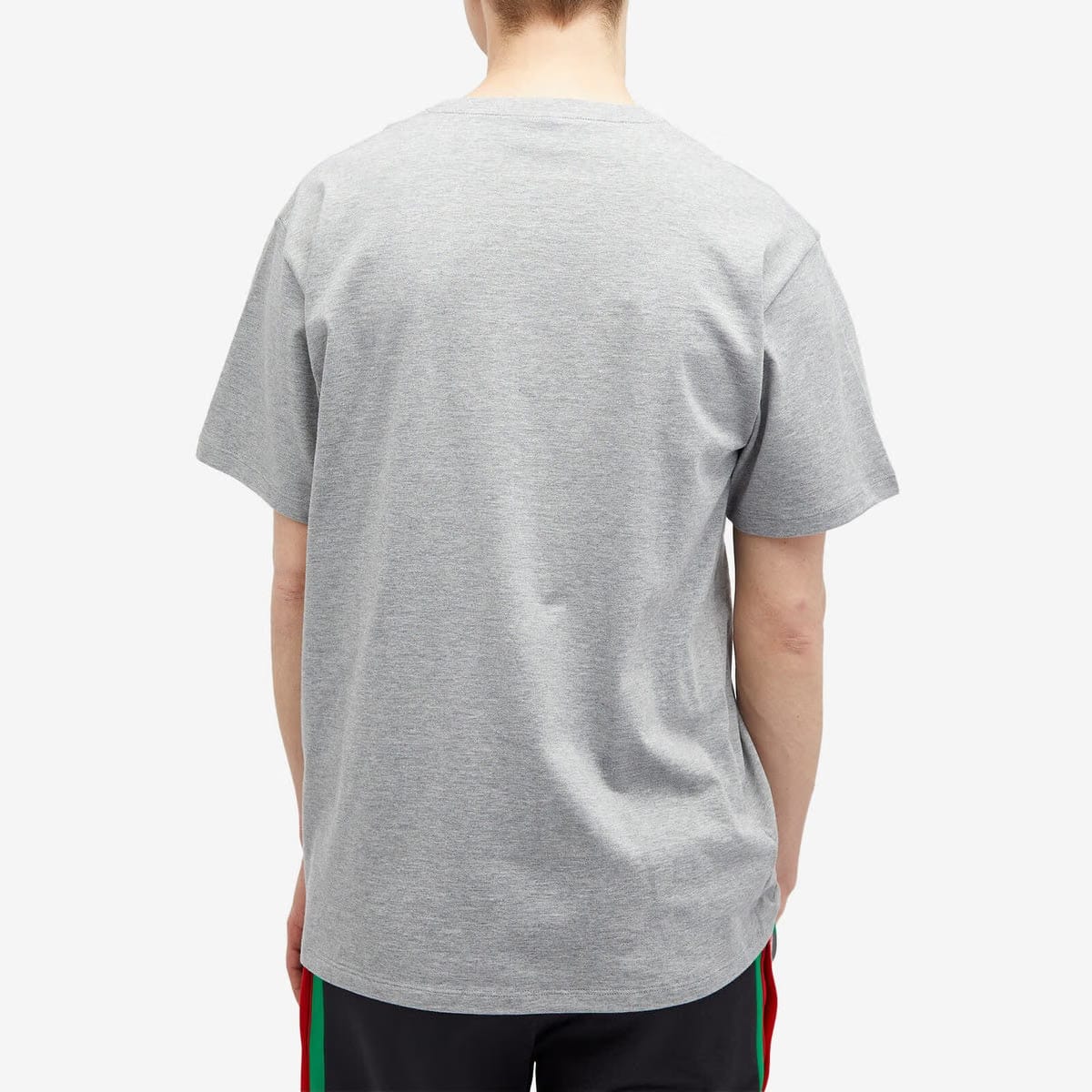 Gucci Men's Interlocking GG College Logo T-Shirt in Grey Melange