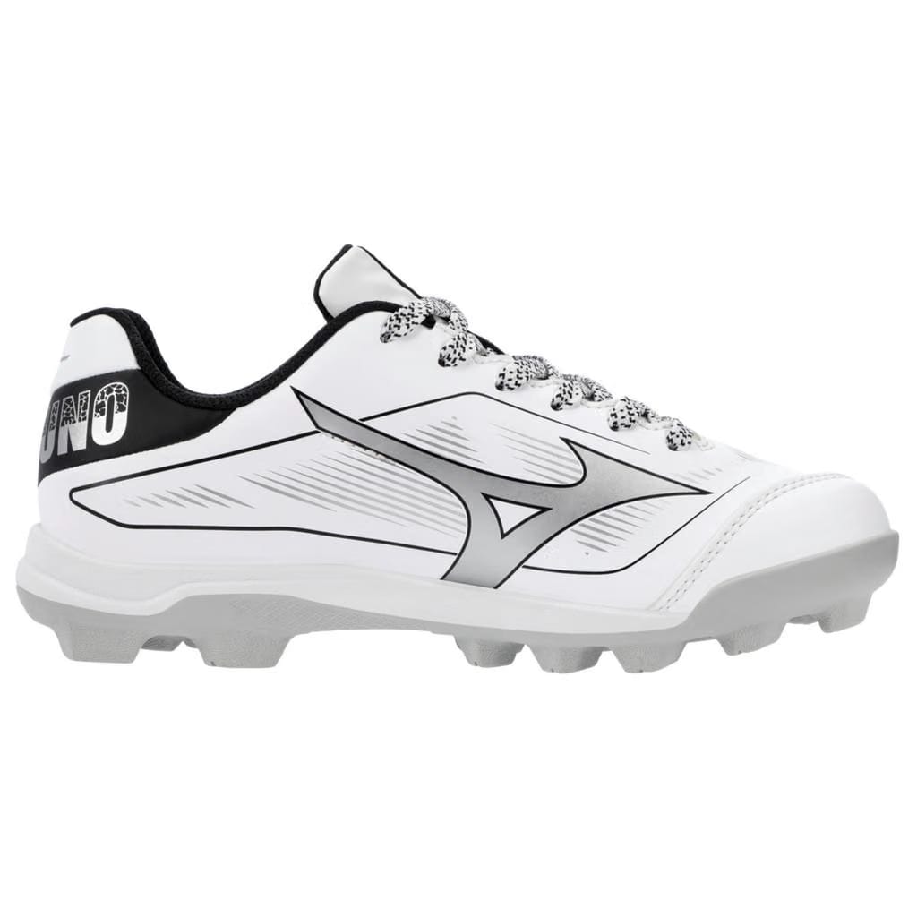 Mizuno Youth Cushionrevo Diamond Jr Low Baseball Cleat White Black