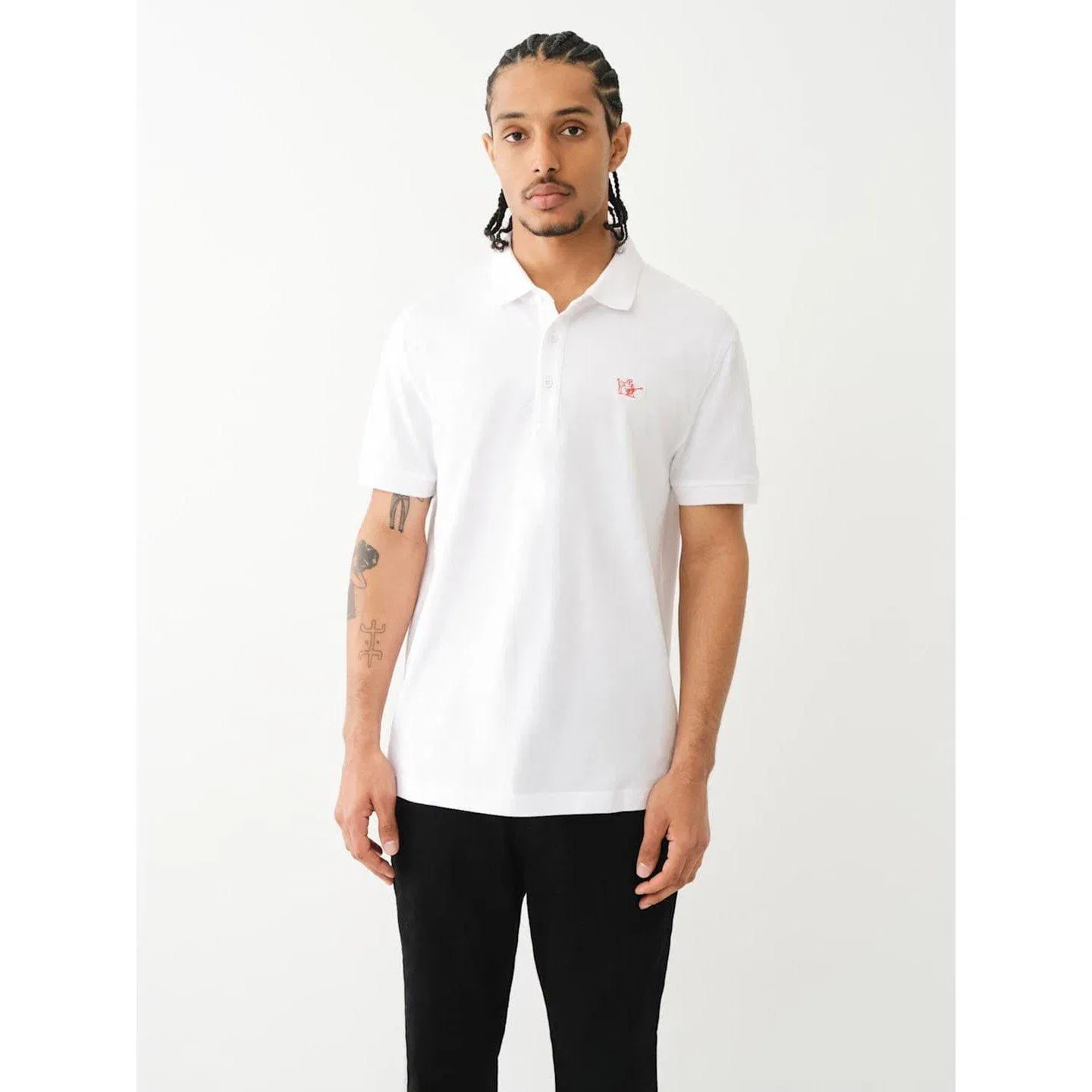 Patched Logo Short Sleeve Polo Shirt
