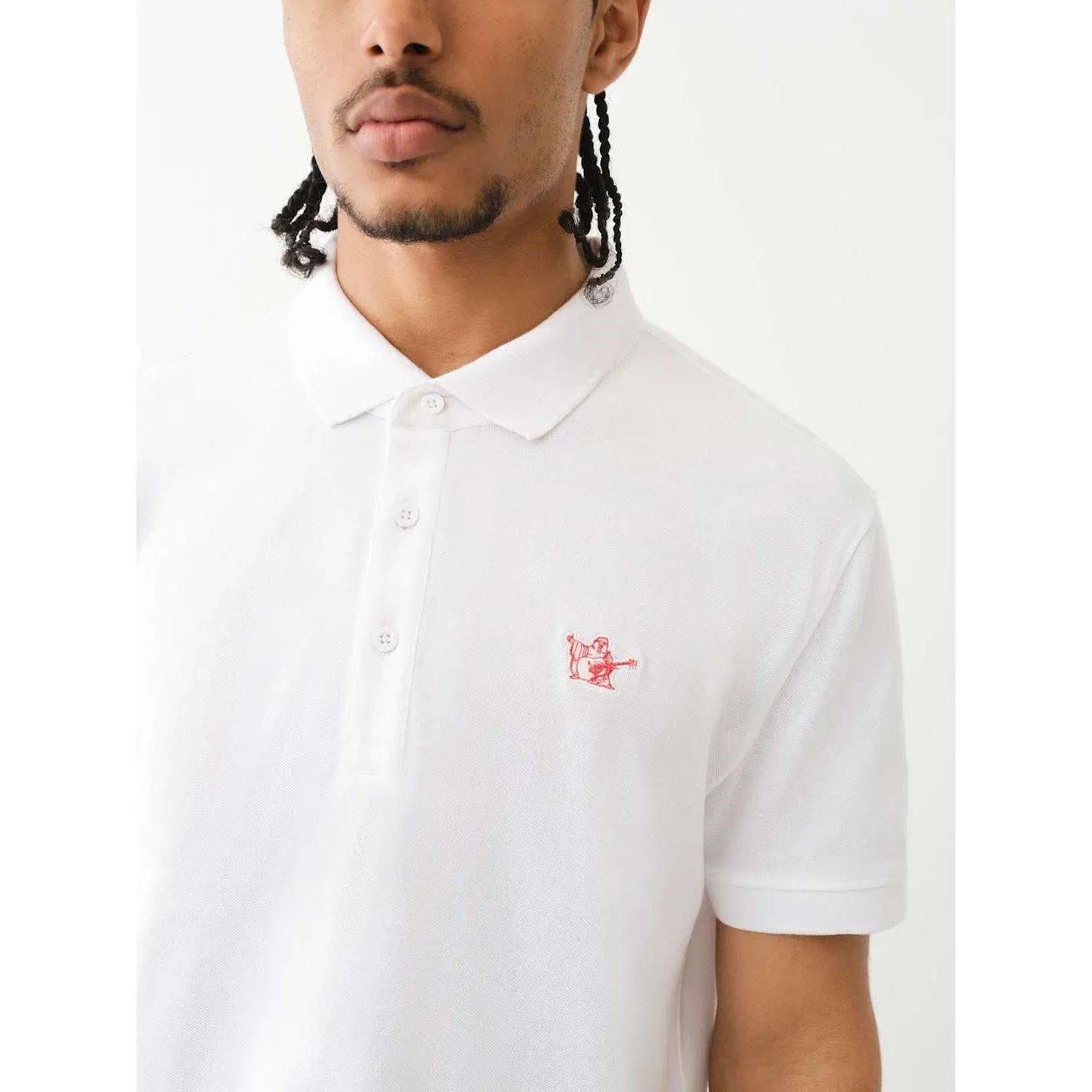 Patched Logo Short Sleeve Polo Shirt