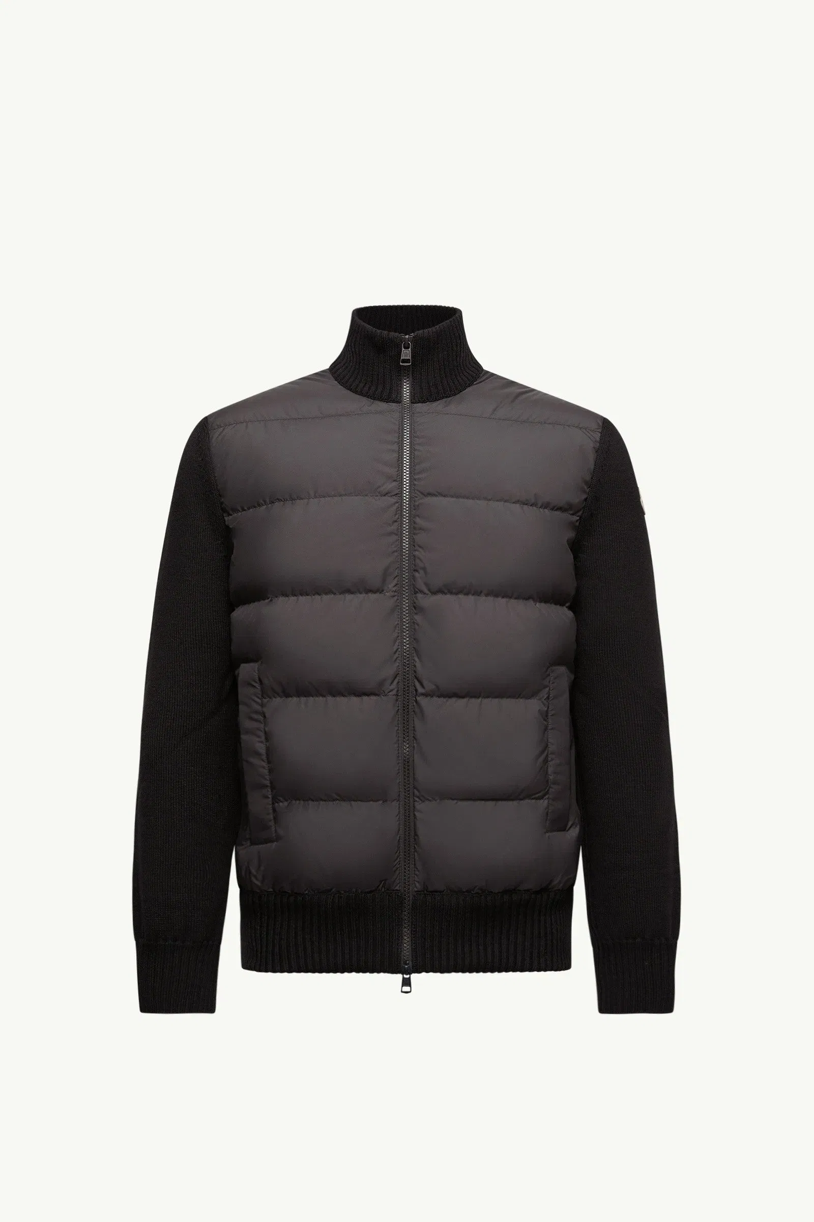 Moncler Padded Wool Zip-Up Cardigan Black Black