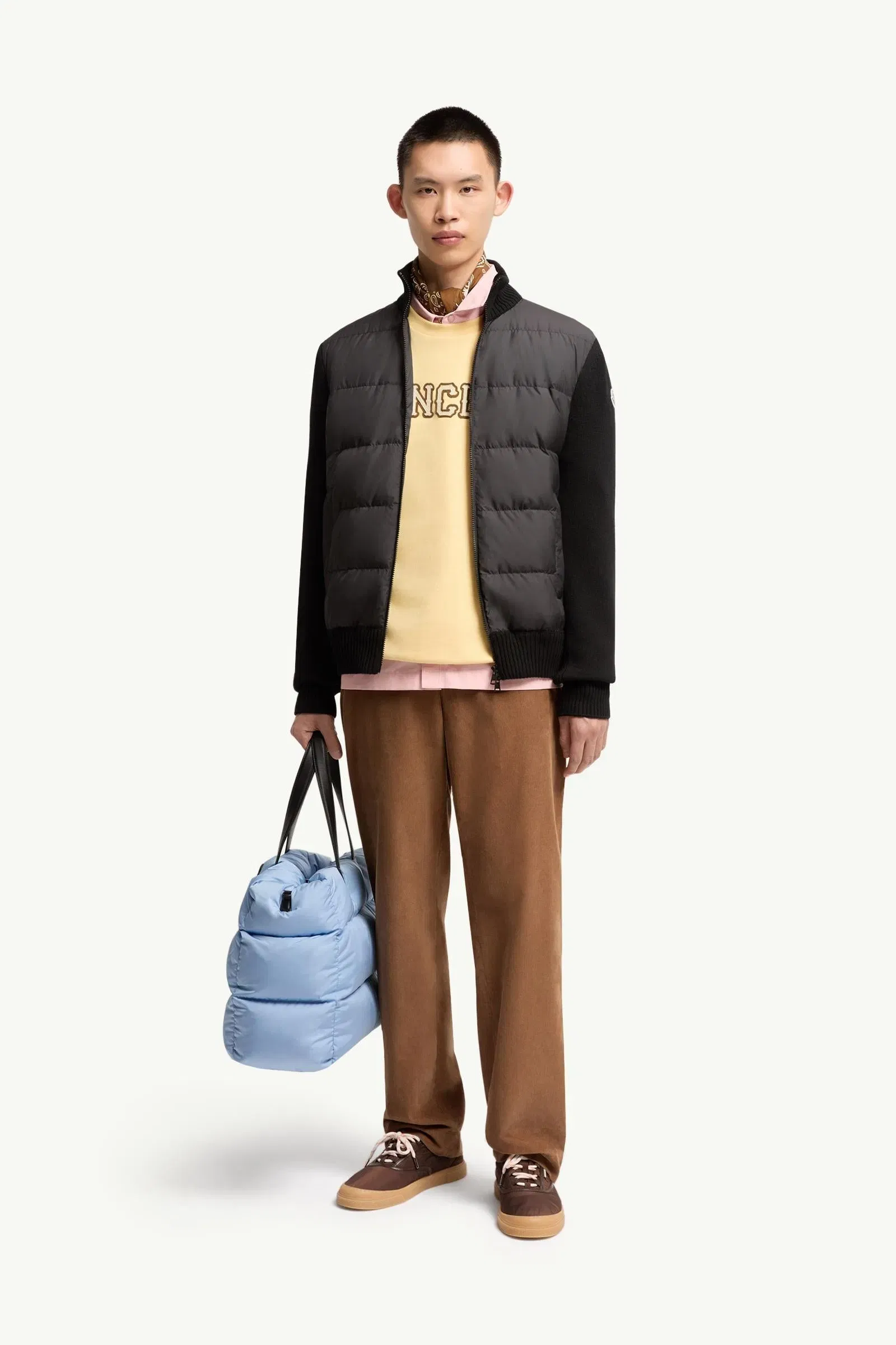Moncler Padded Wool Zip-Up Cardigan Black Black