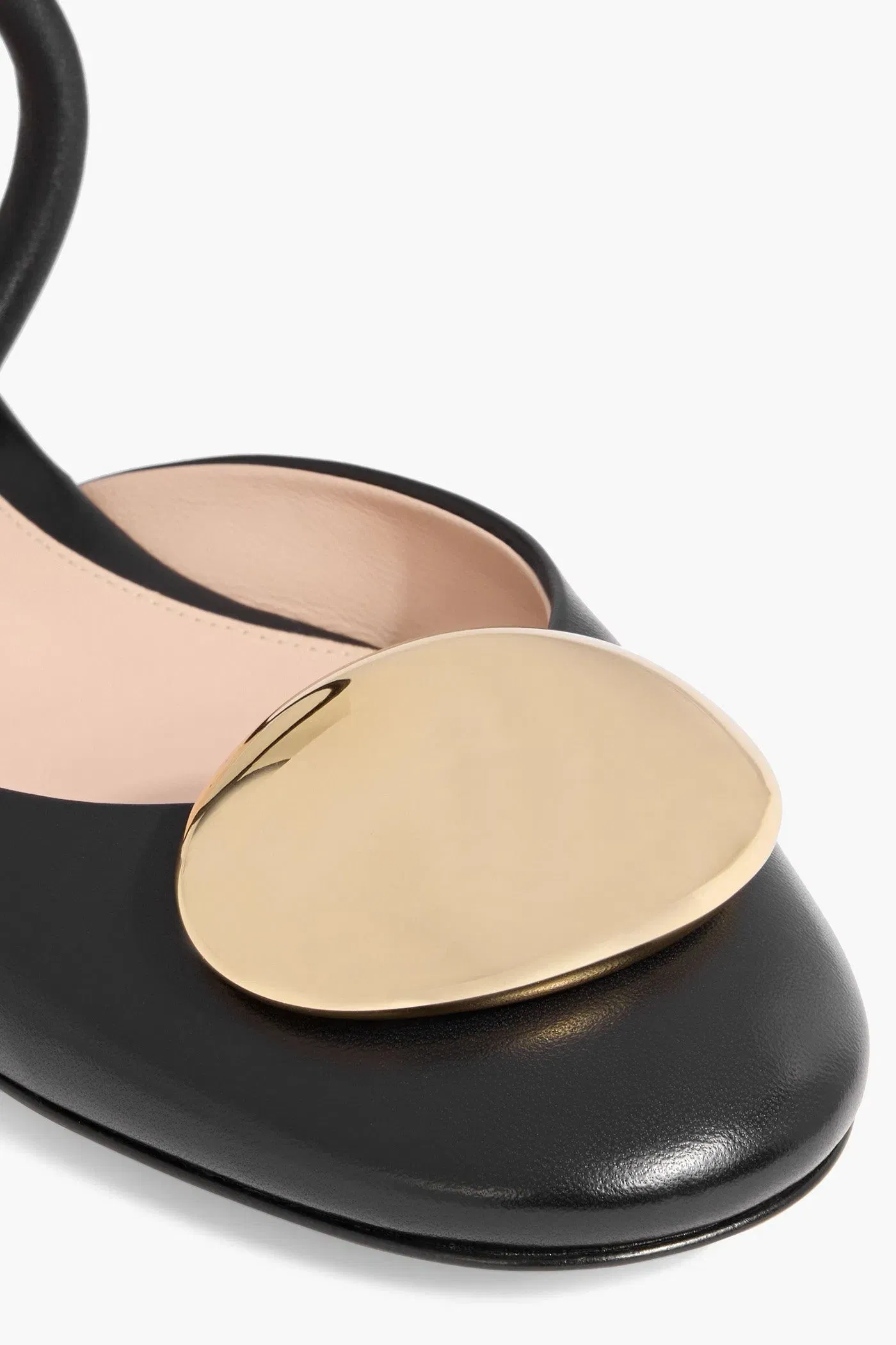 Gianvito Rossi Sphera Embellished Leather Flats Black Women's