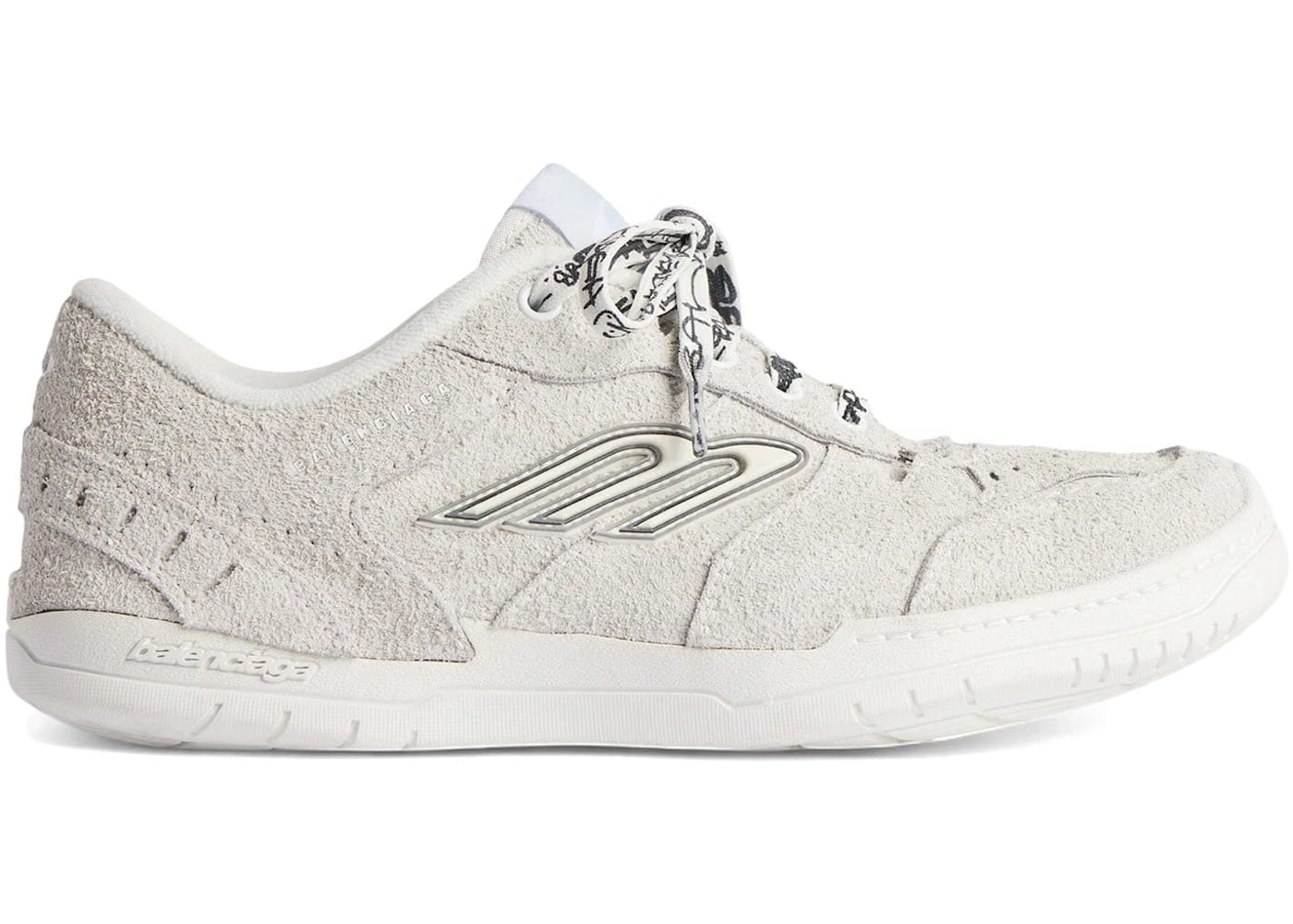 Balenciaga Hamptons Suede Sneaker Off White Black