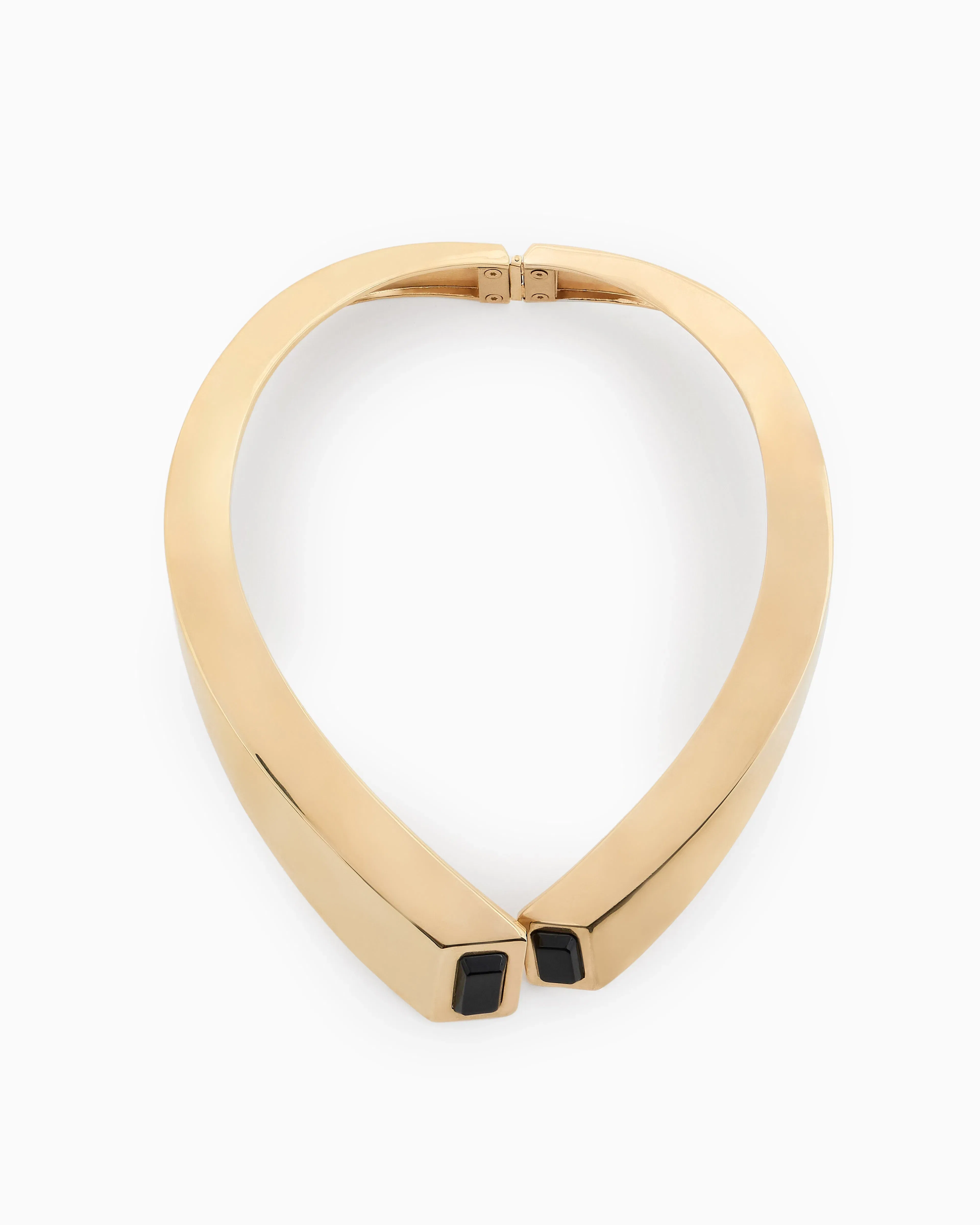 Emporio Armani Gold Collar Necklace with Black Accents