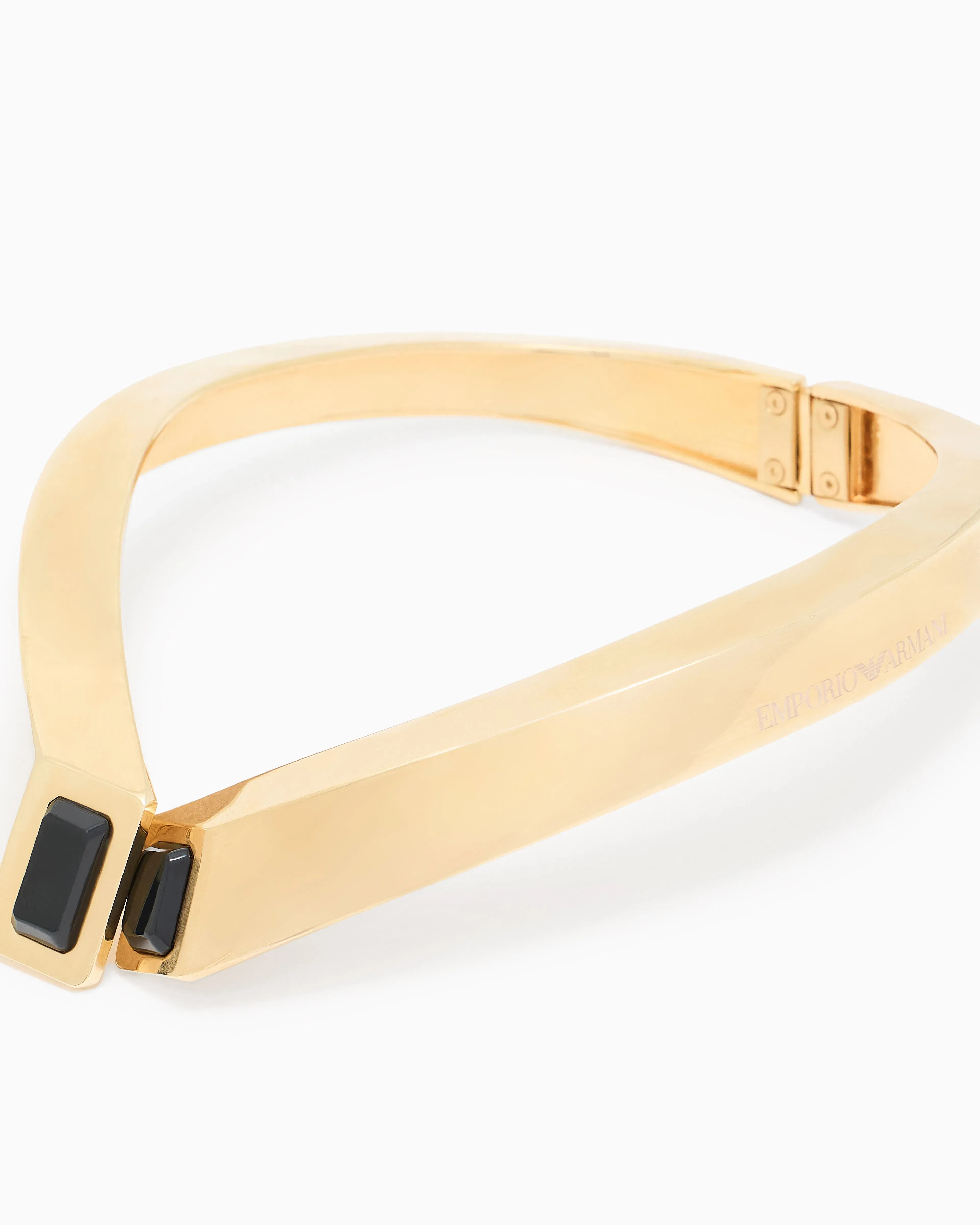 Emporio Armani Gold Collar Necklace with Black Accents