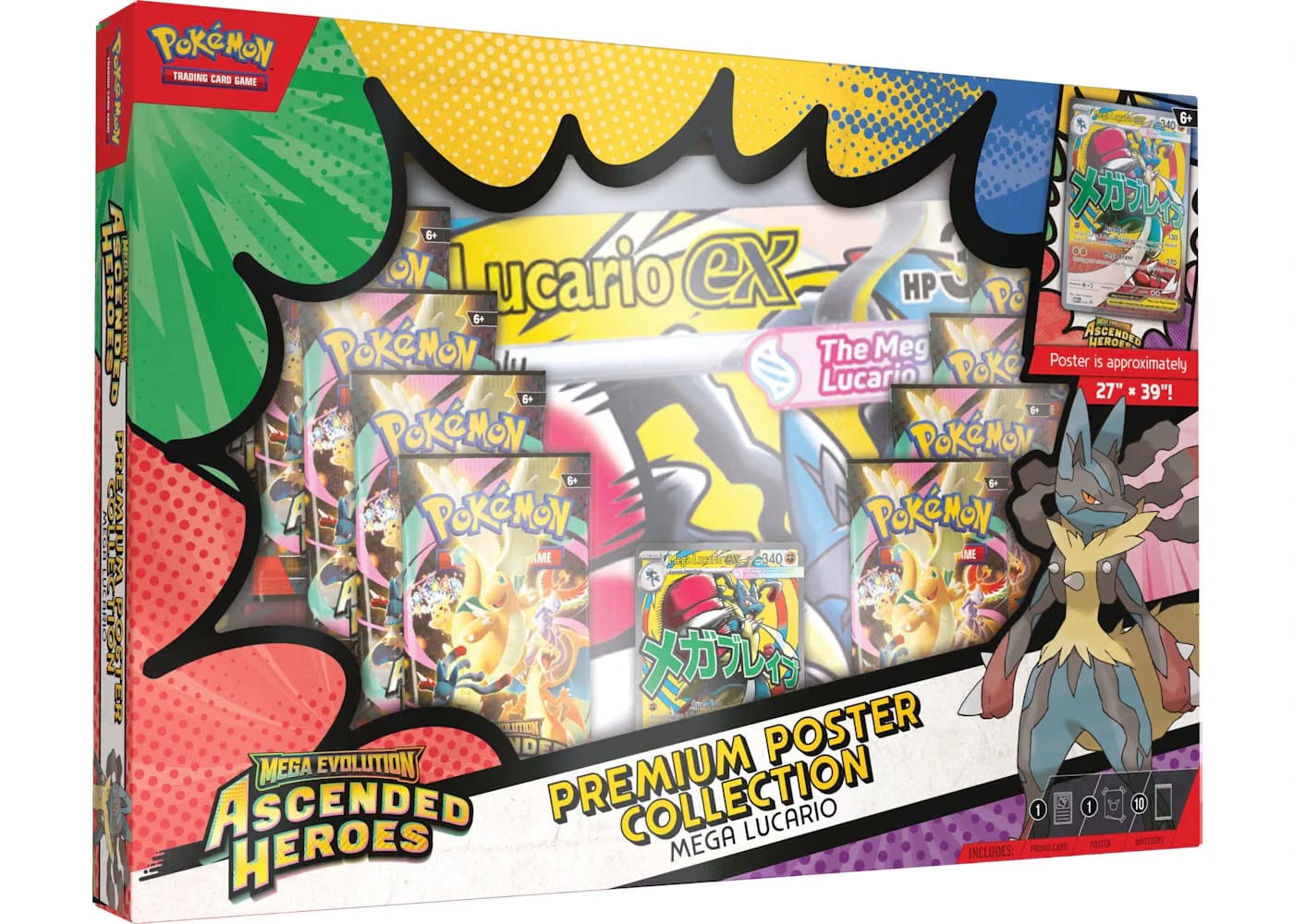 2026 Pokemon Mega Evolution Ascended Heroes Mega Lucario Premium Poster Collection