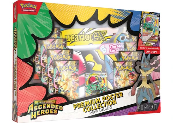 2026 Pokemon Mega Evolution Ascended Heroes Mega Lucario Premium Poster Collection