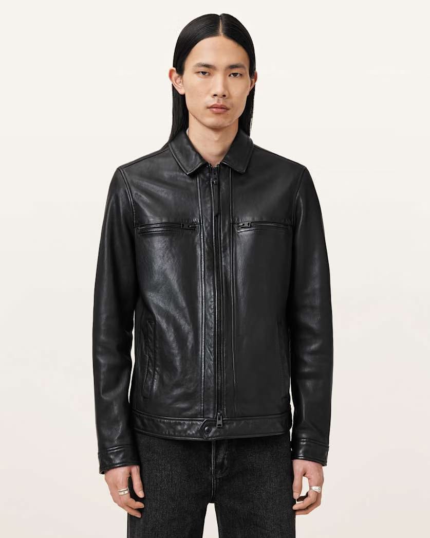 AllSaints Luck Leather Jacket Black