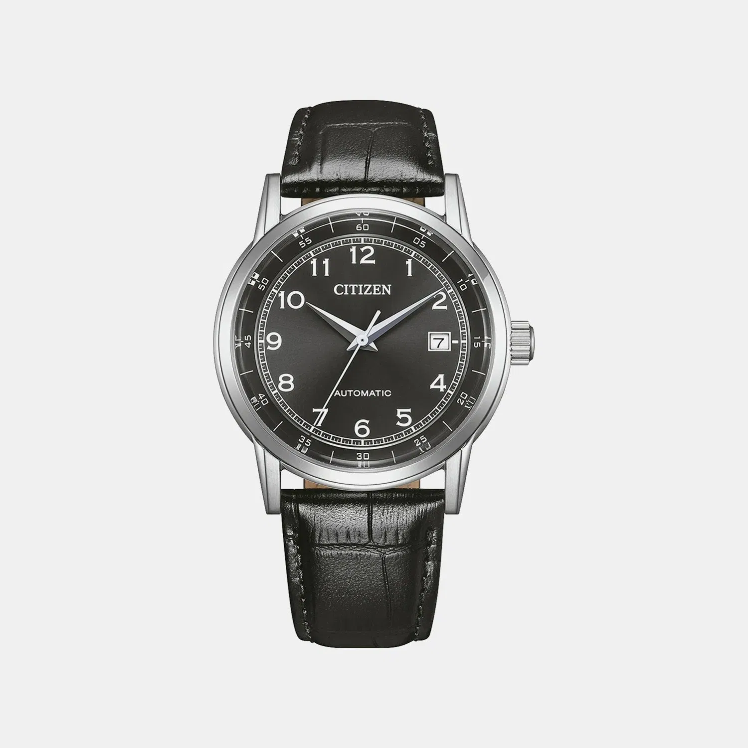Citizen Men Automatic Black Dial Analog Leather Watch Nj0210-05E