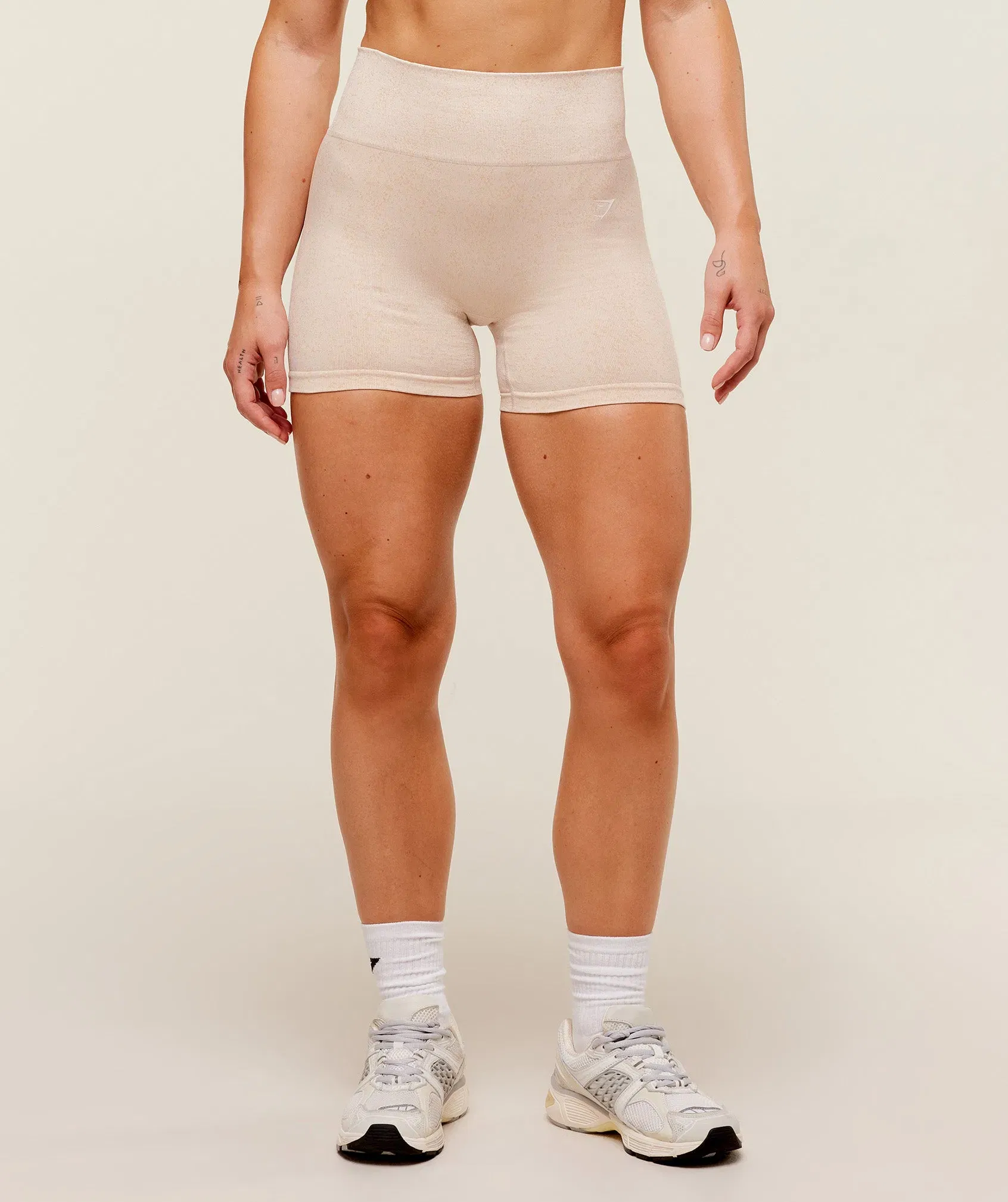Women's Gymshark Adapt Fleck Seamless Shorts Coconut White