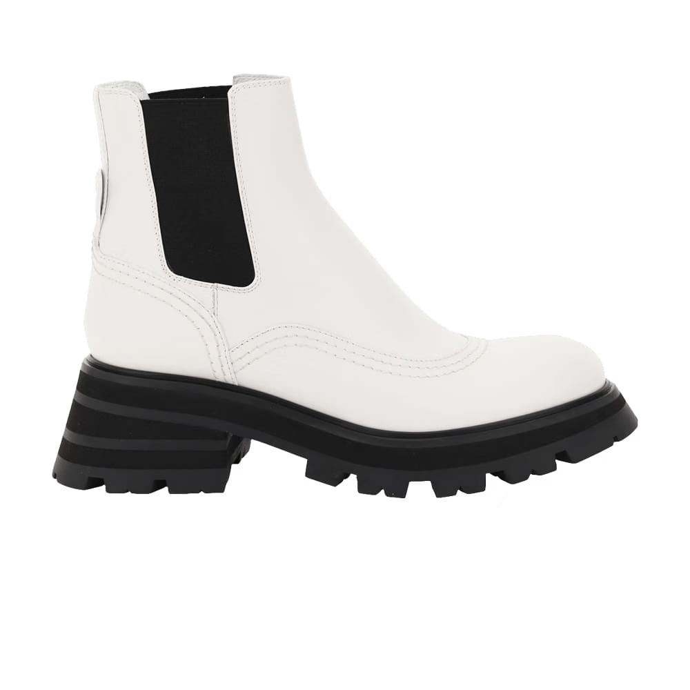 Alexander McQueen Wmns Wander Chelsea Boot 'New Ivory Black'