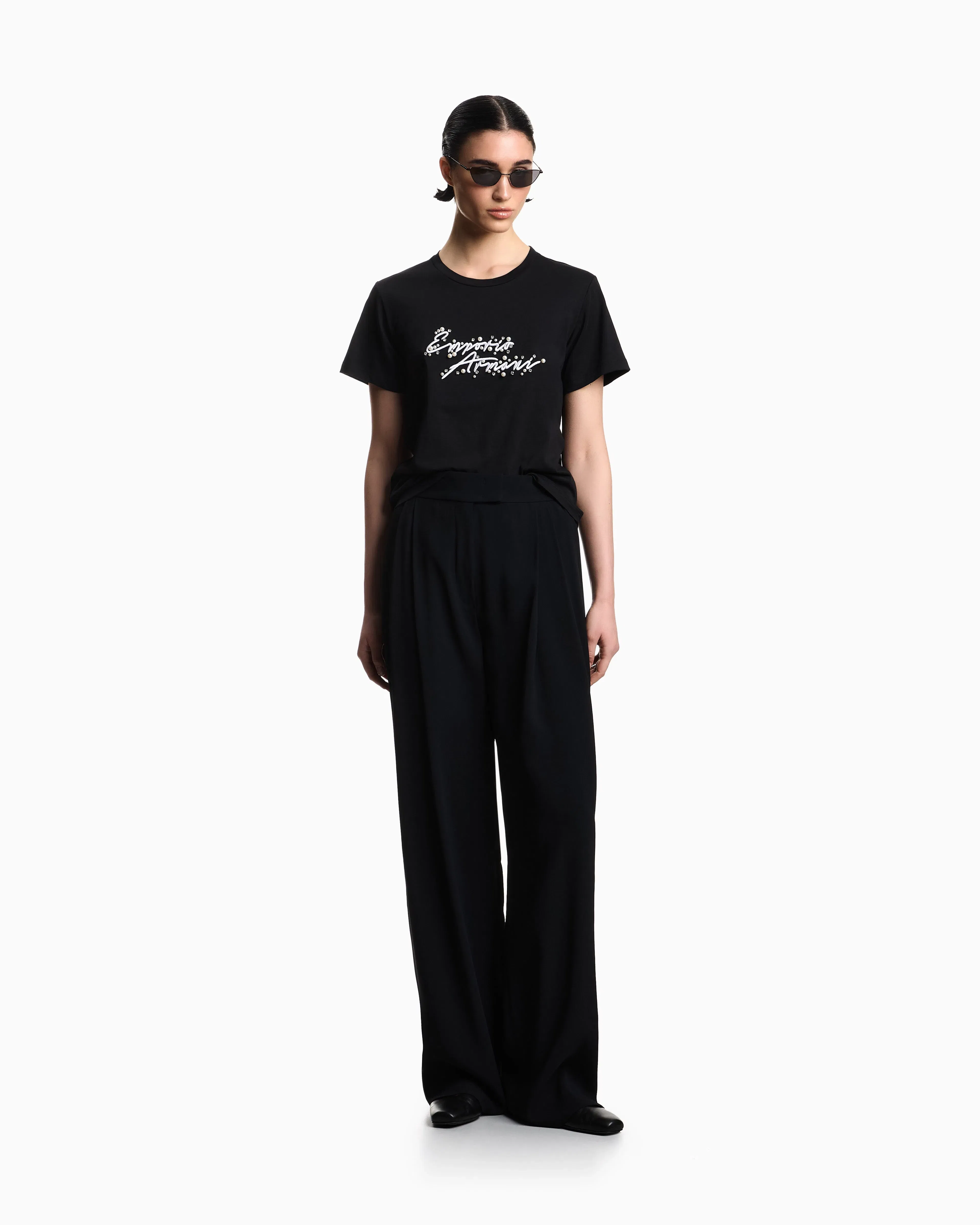 Emporio Armani jersey T-shirt with logo embroidery