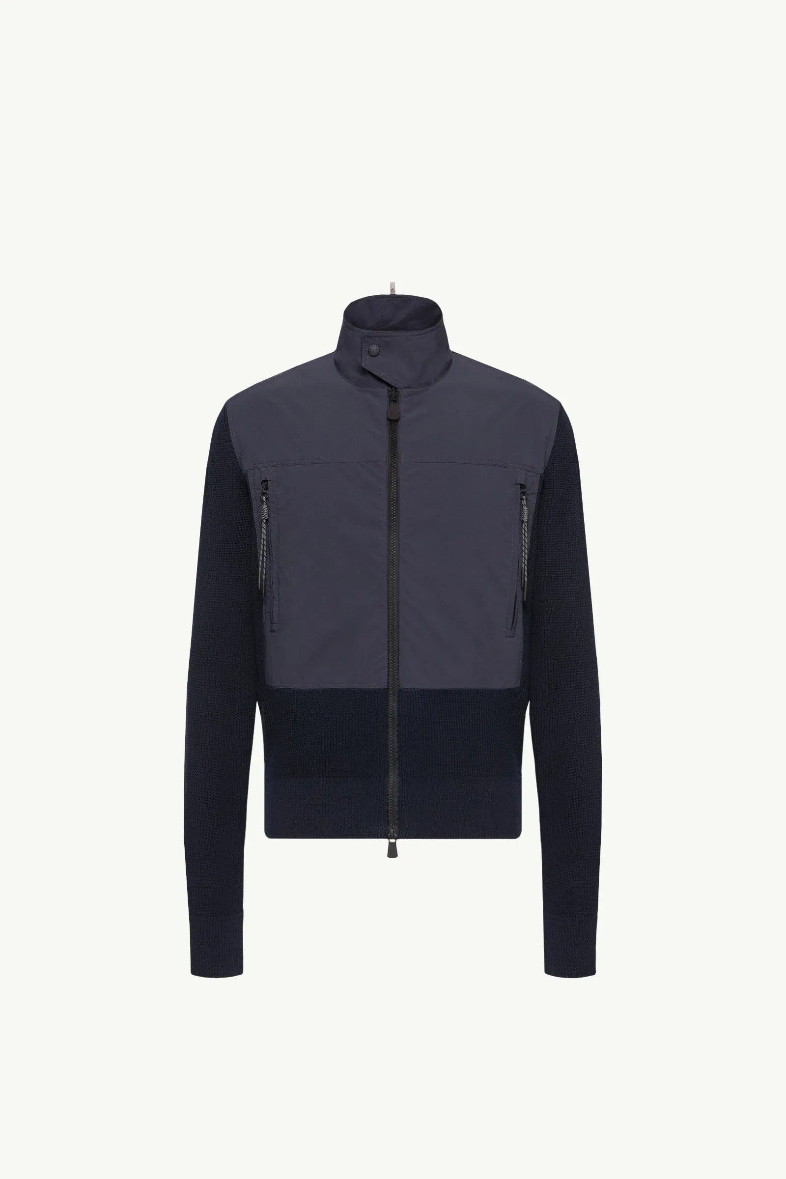 Moncler Padded Zip-Up Cotton Cardigan Navy Blue Navy Blue