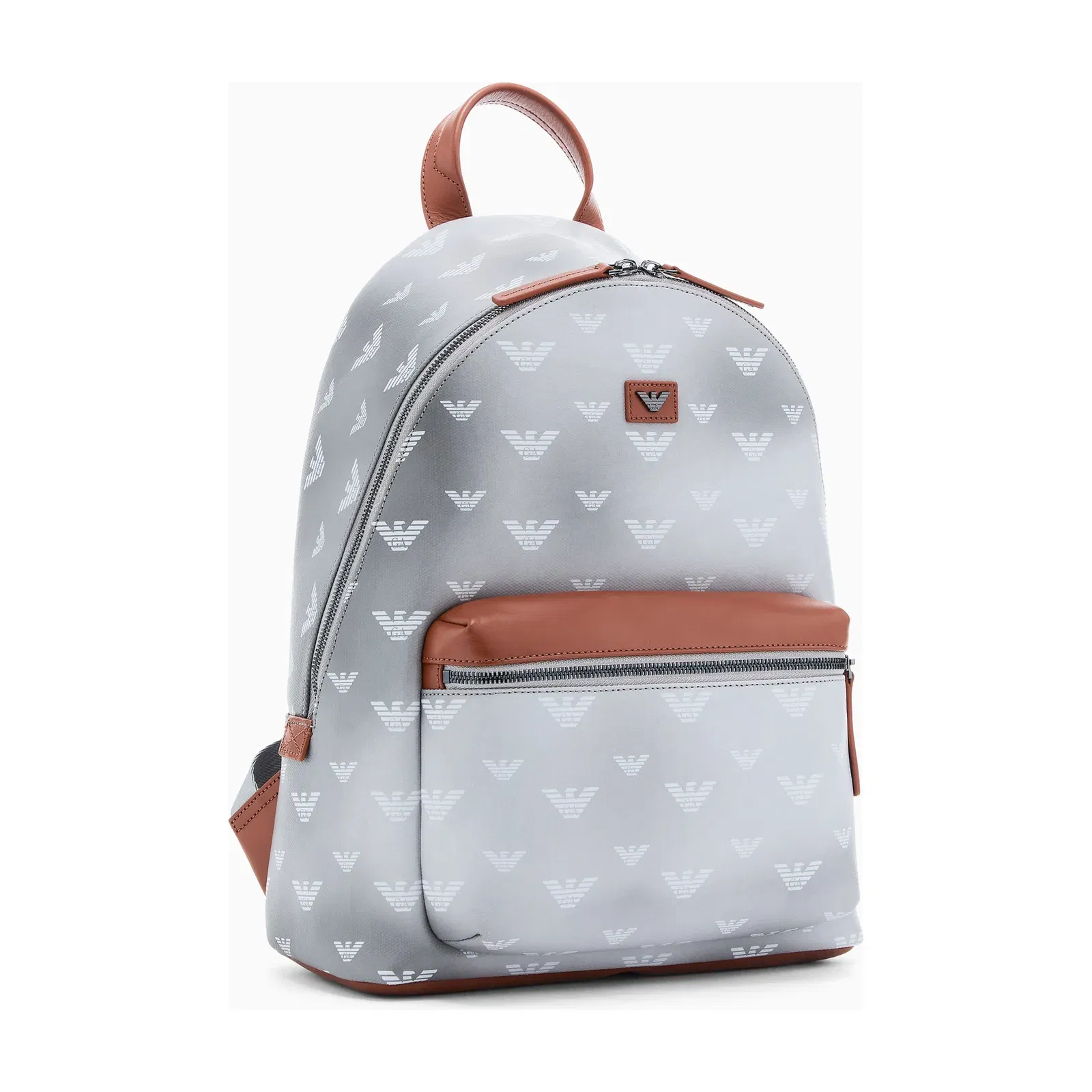 Emporio Armani Coated canvas backpack with all-over eagle