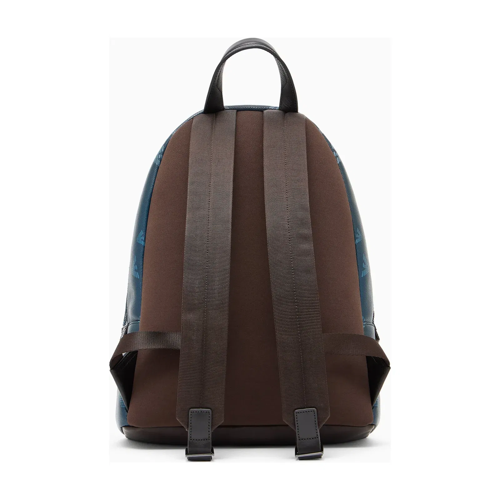 Emporio Armani Coated canvas backpack with all-over eagle
