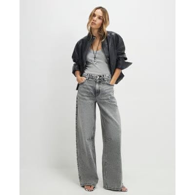 Grey Classic Barrel Jeans