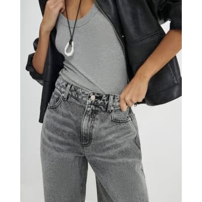 Grey Classic Barrel Jeans