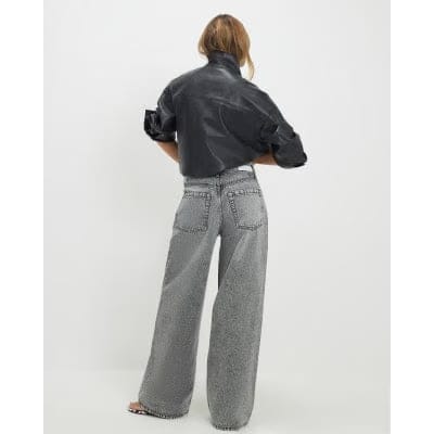 Grey Classic Barrel Jeans