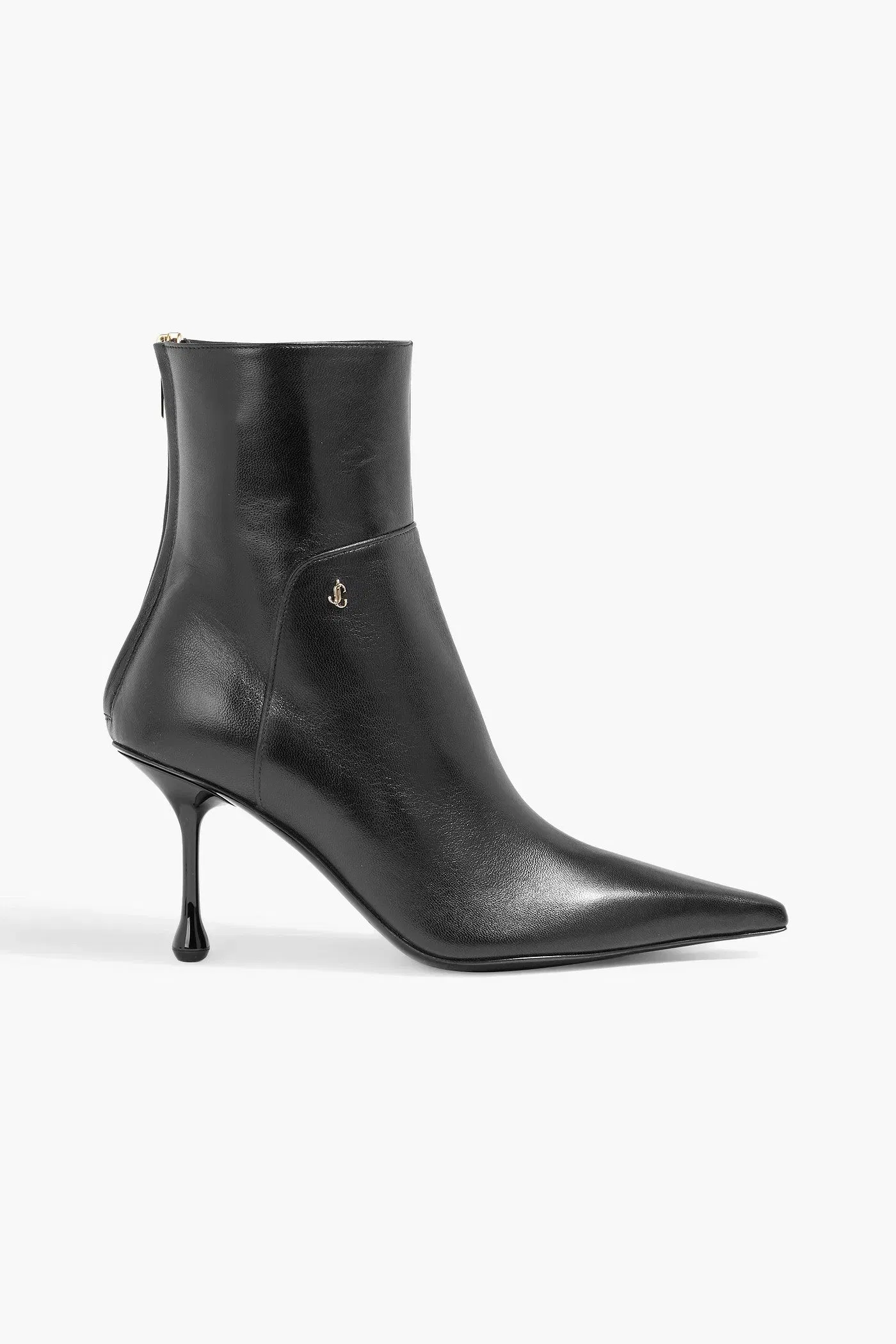 Jimmy Choo Cycas 80 Leather Ankle Boots Black Women's