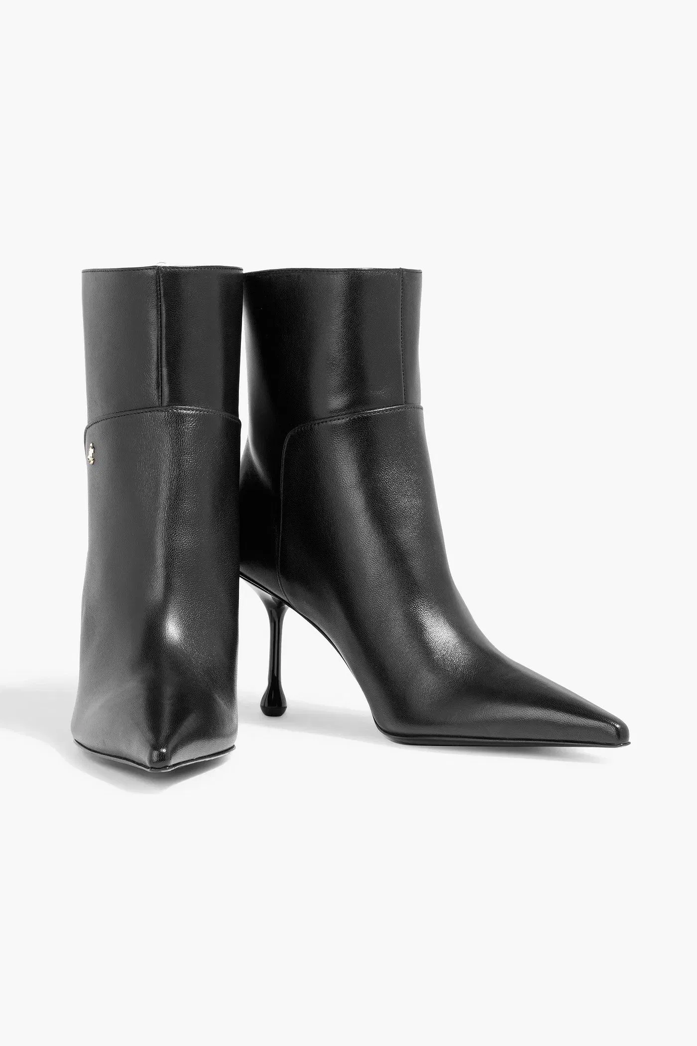 Jimmy Choo Cycas 80 Leather Ankle Boots Black Women's
