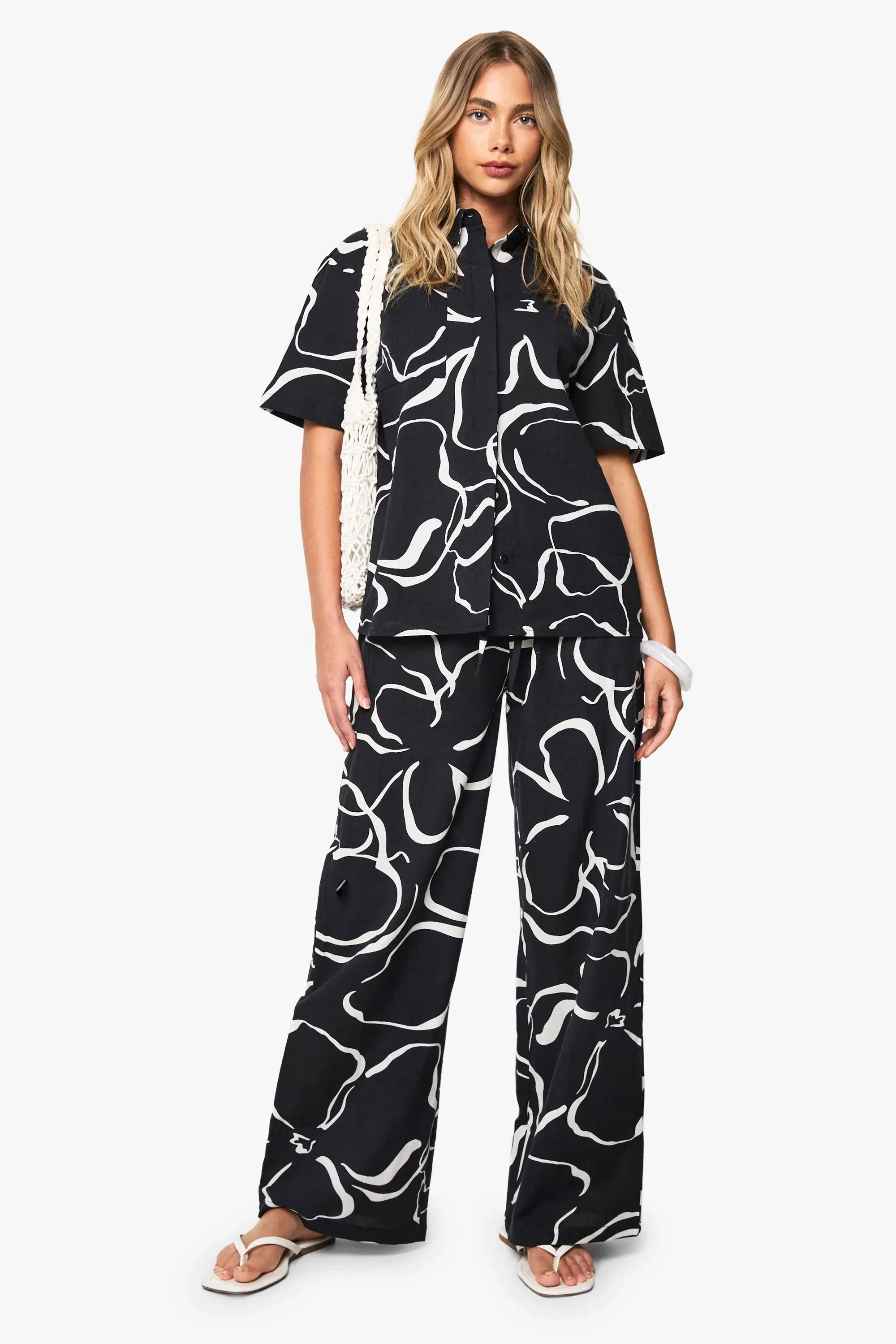 Abstract Floral Textured Shirt