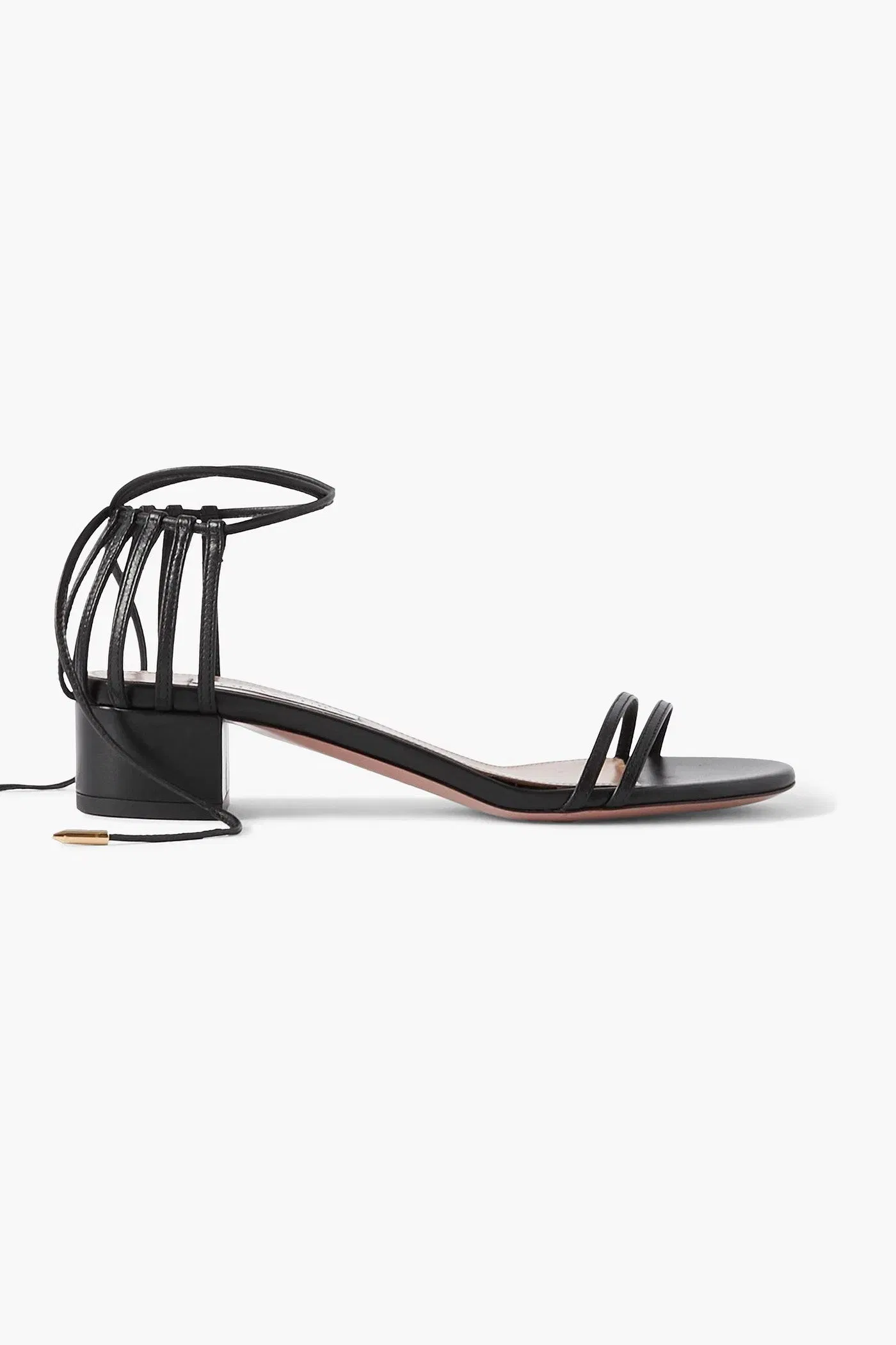 Aquazzura Straight To Heaven Leather Sandals Black Women's