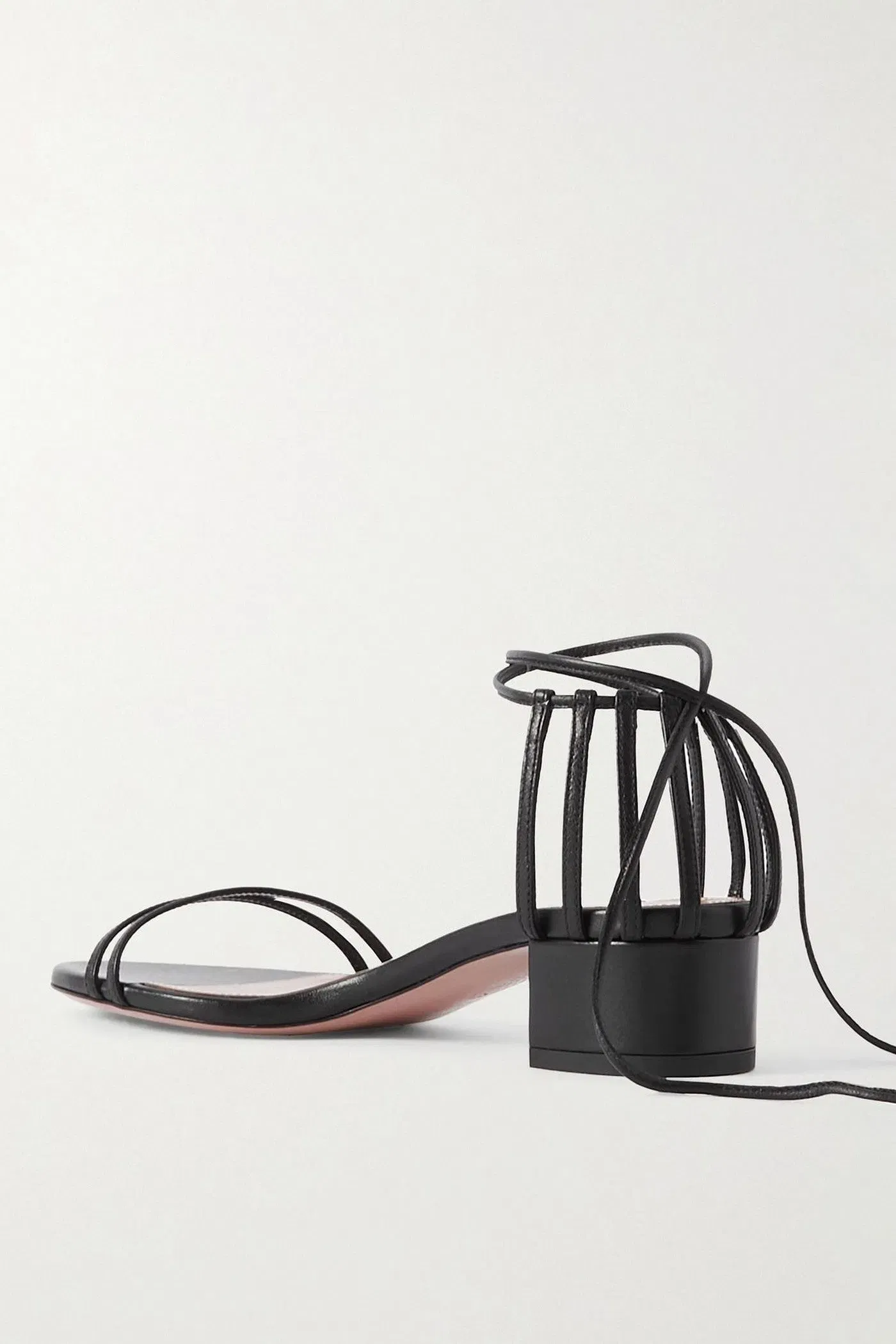 Aquazzura Straight To Heaven Leather Sandals Black Women's