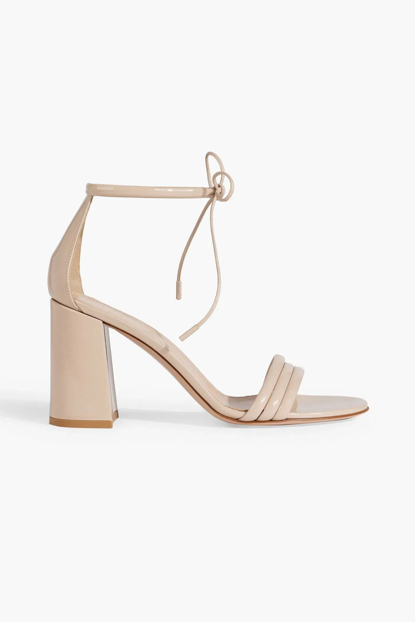 Gianvito Rossi Sydney 85 Patent-Leather Sandals Neutral Women's