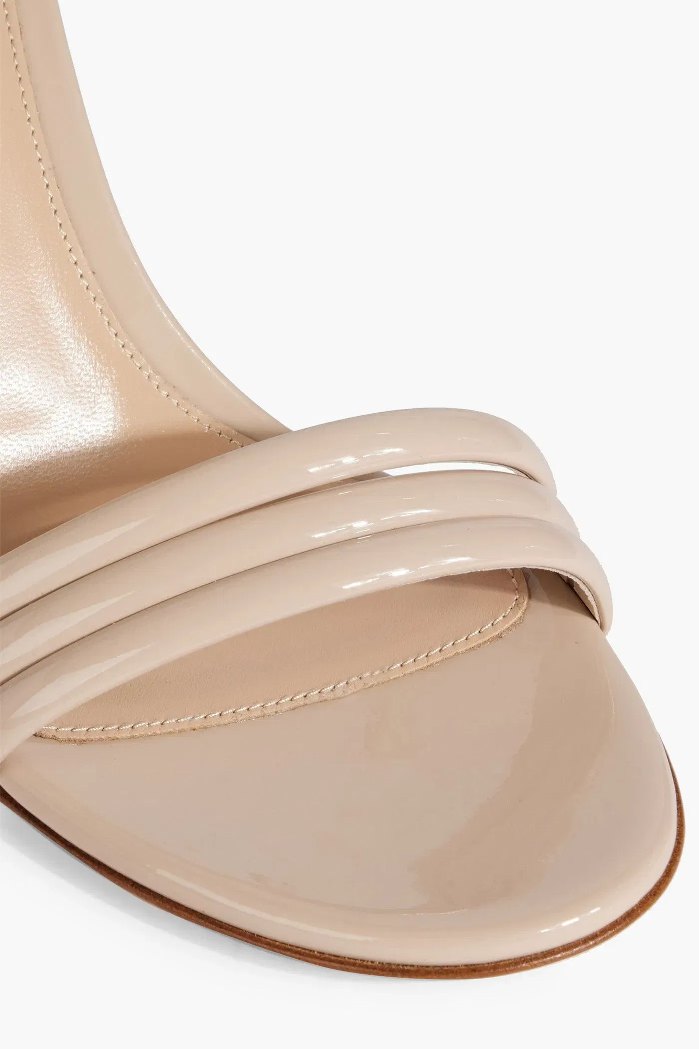 Gianvito Rossi Sydney 85 Patent-Leather Sandals Neutral Women's