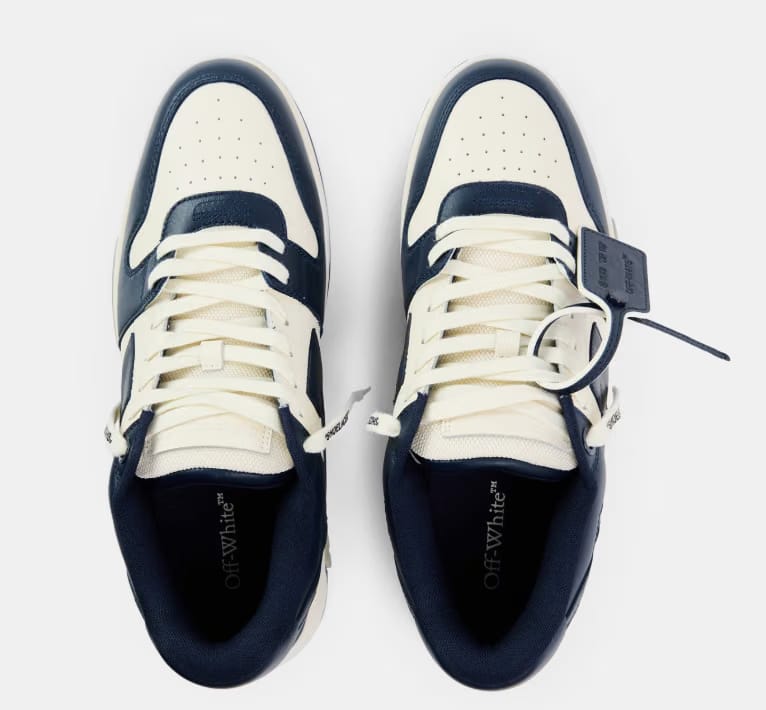 OFF WHITE Men's Out Of Office Classic Trainers, Trademark Branding 'White/Navy'