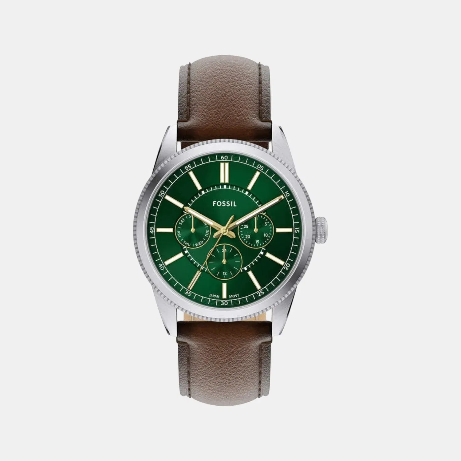 Fossil Pearson Men Quartz Green Dial Multi-Function Leather Watch Fs6137