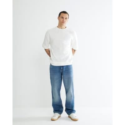 Blue Mid Baggy Fit Jeans