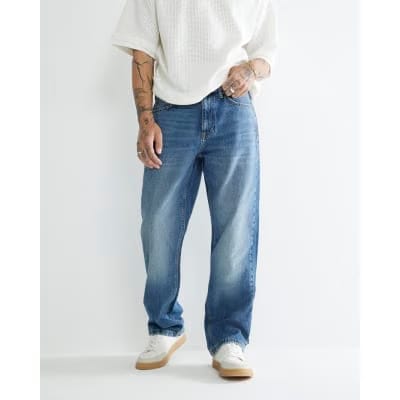 Blue Mid Baggy Fit Jeans