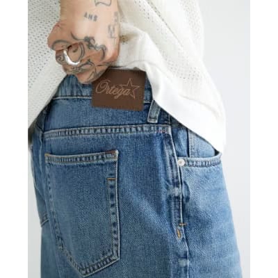 Blue Mid Baggy Fit Jeans