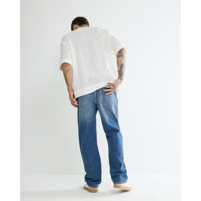 Blue Mid Baggy Fit Jeans