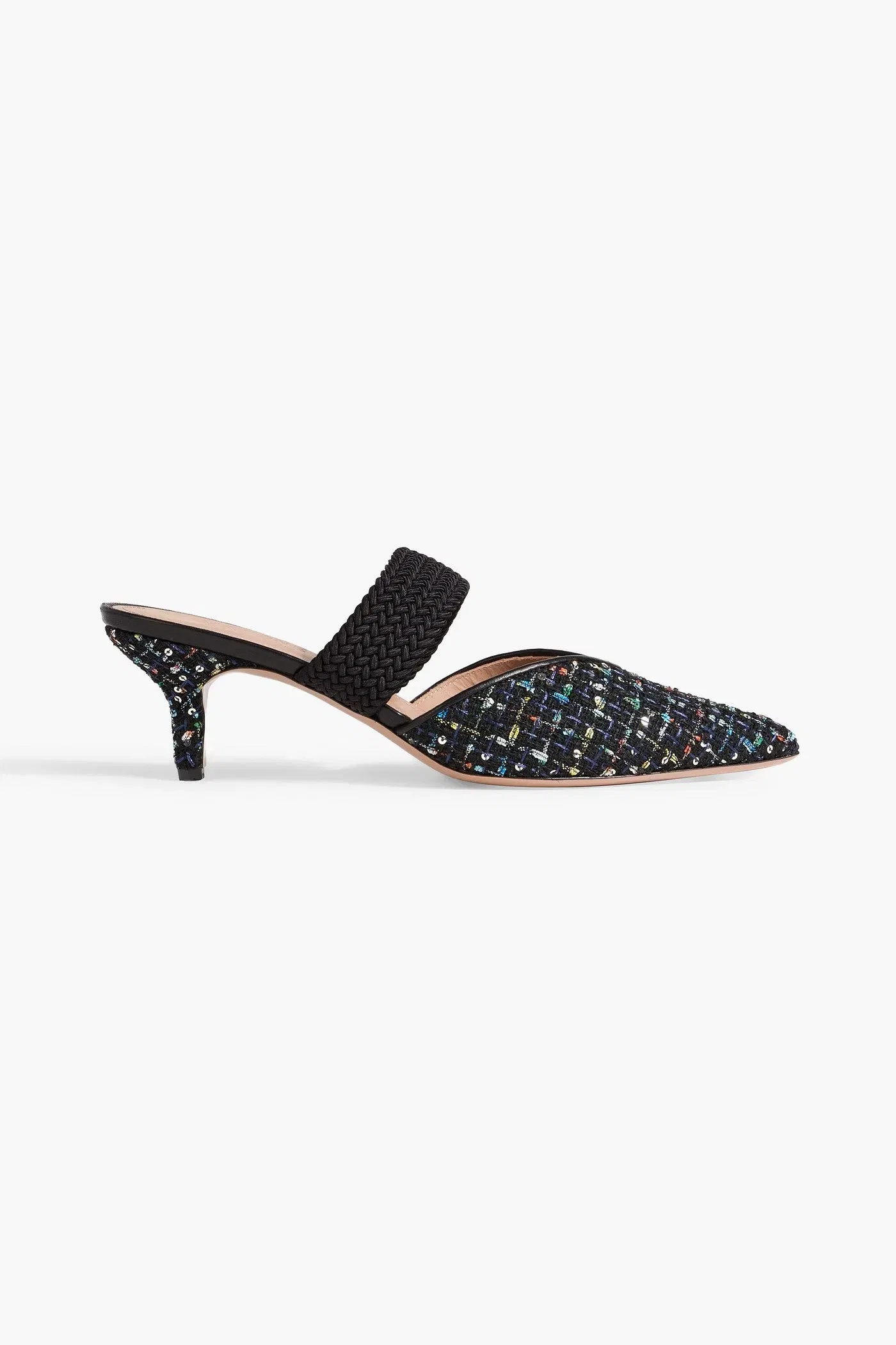 Malone Souliers Maisie 45 Sequin-Embellished Tweed Mules Black Women's