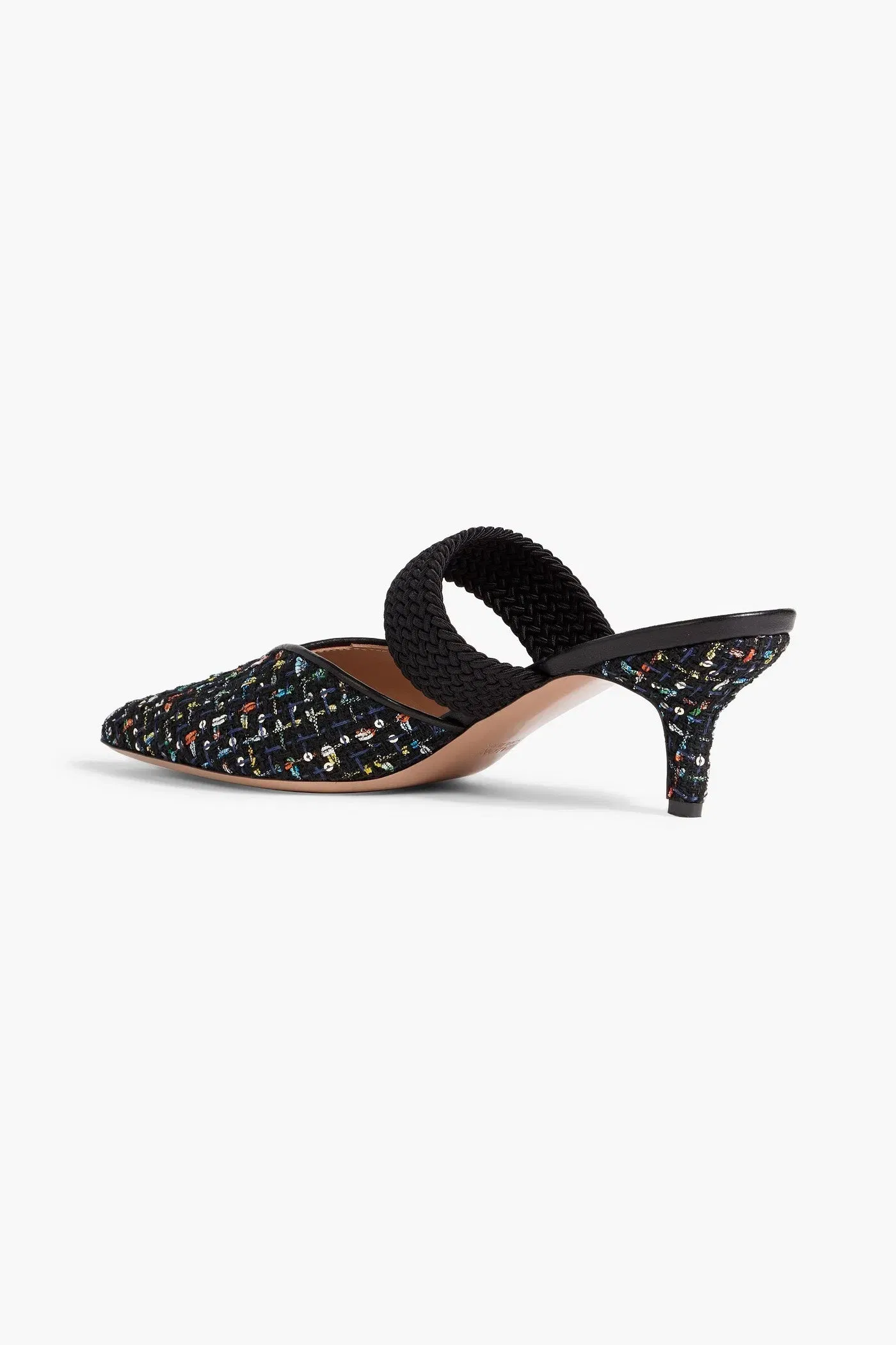 Malone Souliers Maisie 45 Sequin-Embellished Tweed Mules Black Women's