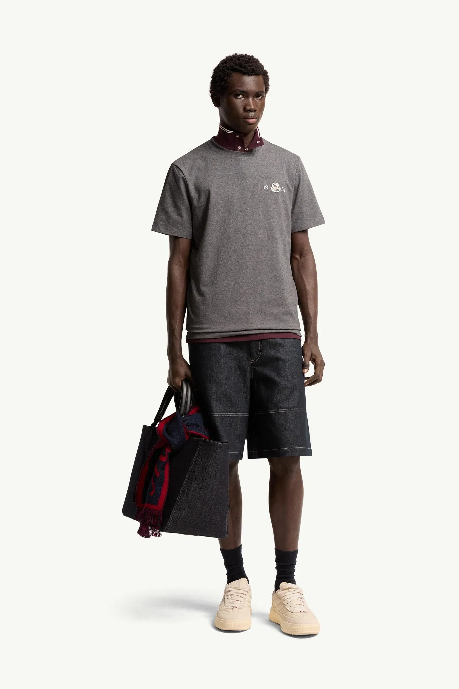 Moncler Logo Cotton T-Shirt Dark Grey Dark Grey