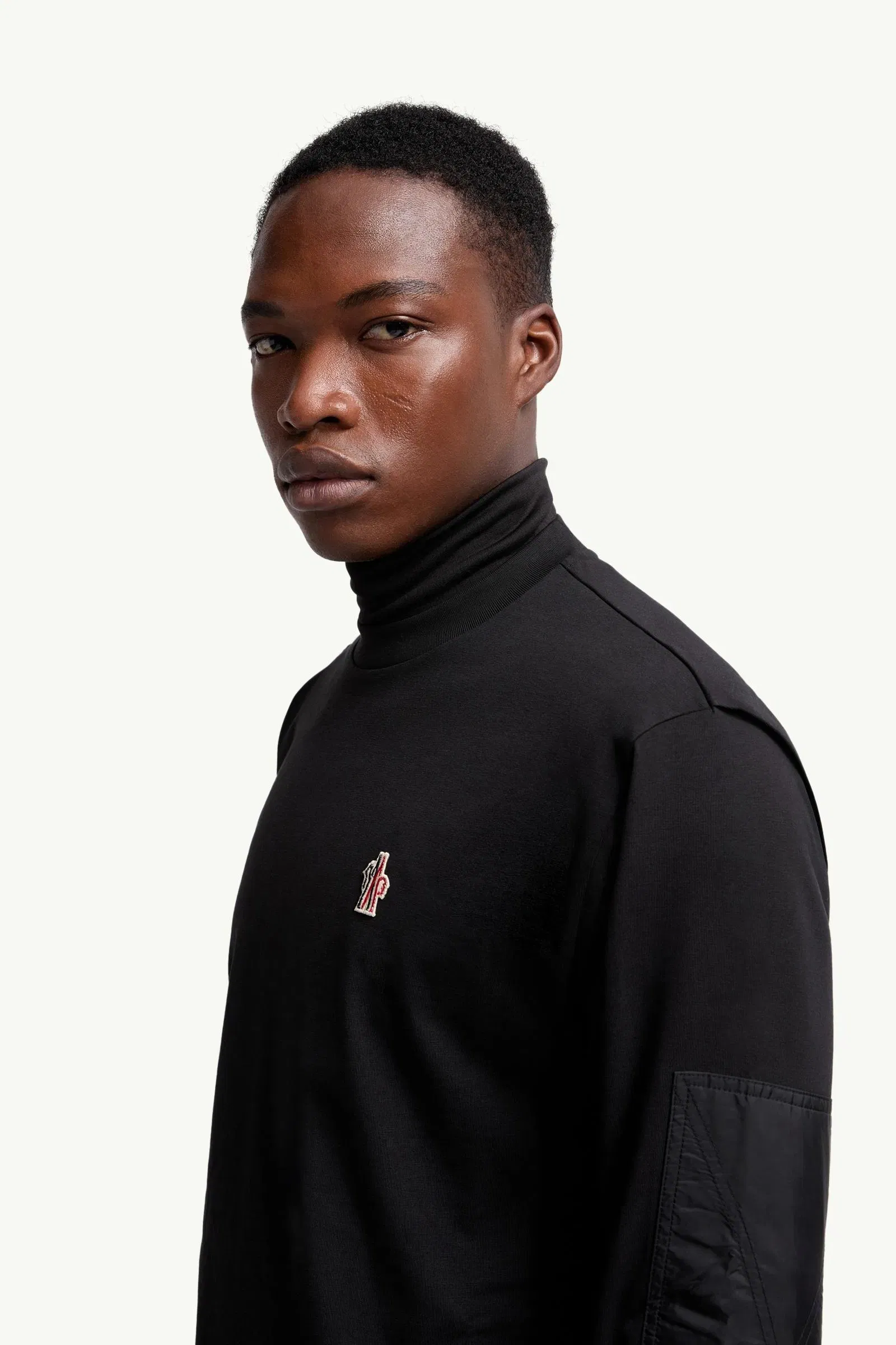 Moncler Logo Cotton Long Sleeve T-Shirt Black Black