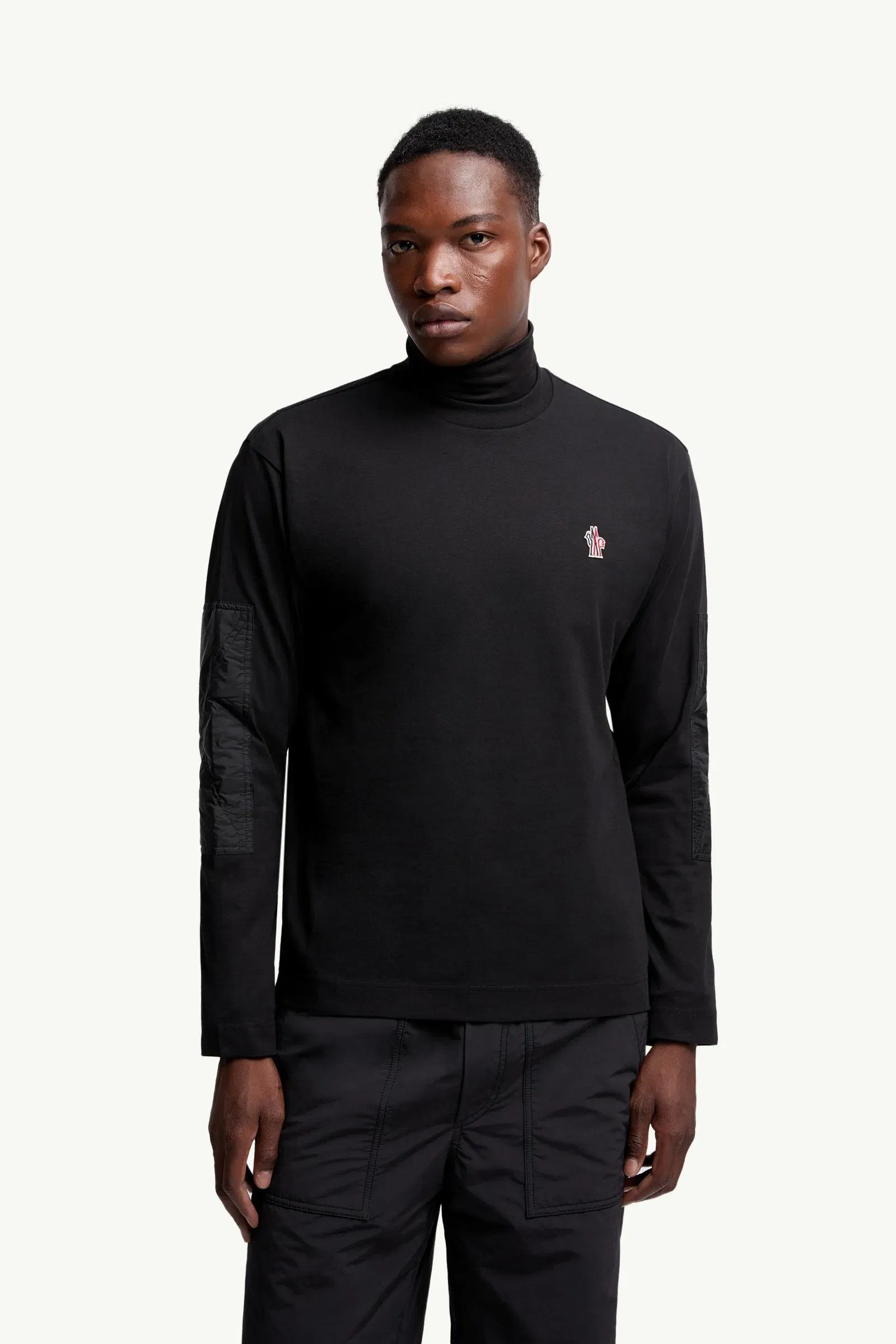 Moncler Logo Cotton Long Sleeve T-Shirt Black Black