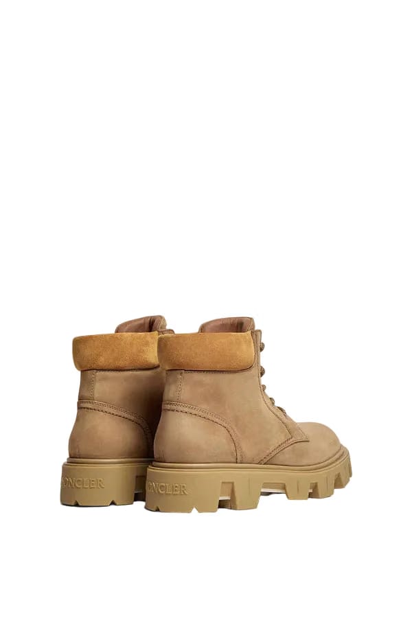 Moncler Peak City Nubuck & Suede Lace-Up Boots Khaki