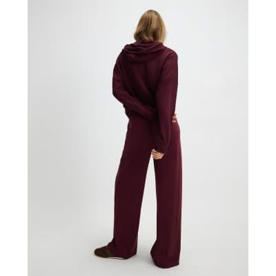Red Premium High Waisted Wide Leg Joggers