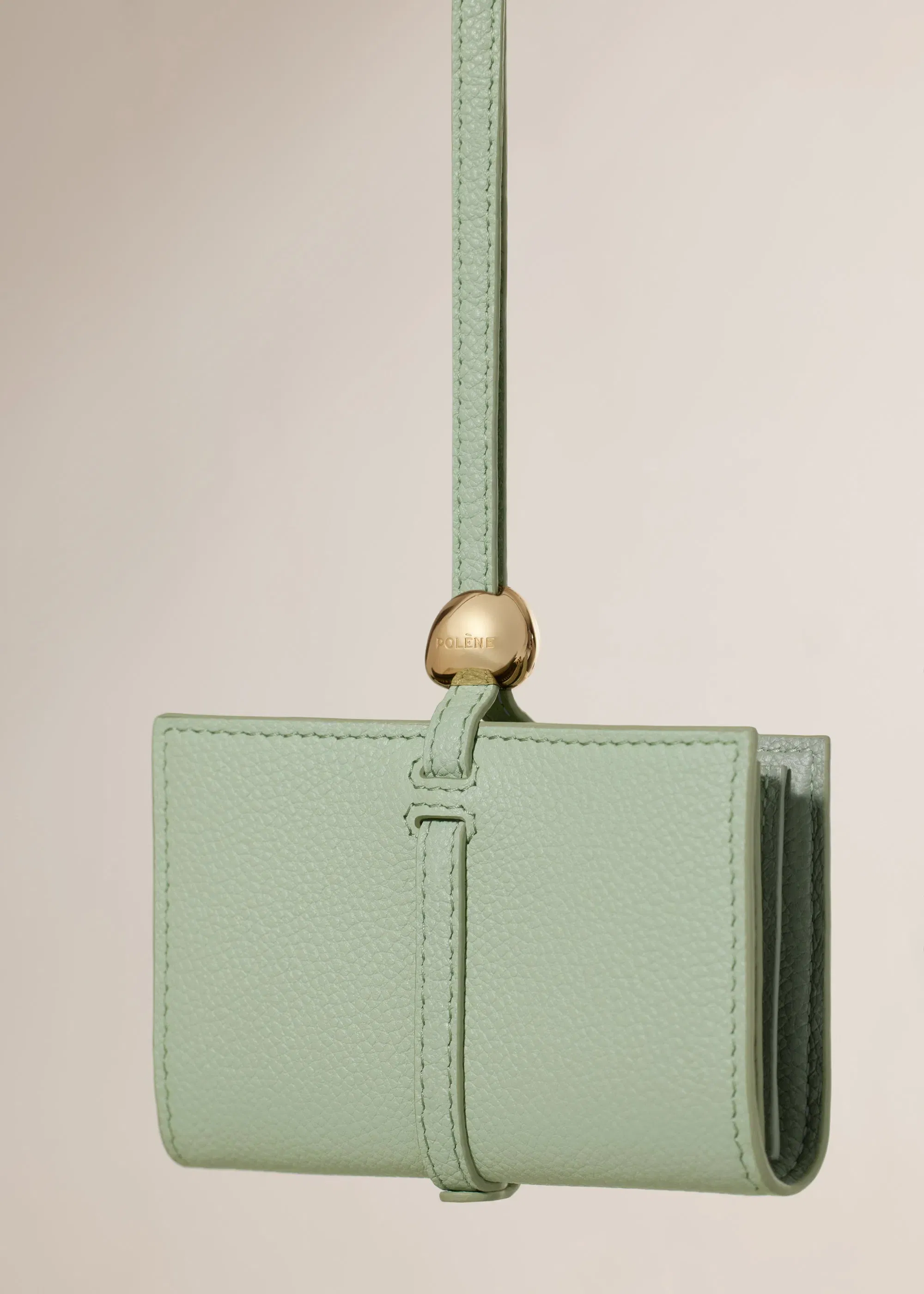 Polene Kaye Card Holder Textured Duo Fresh Almond