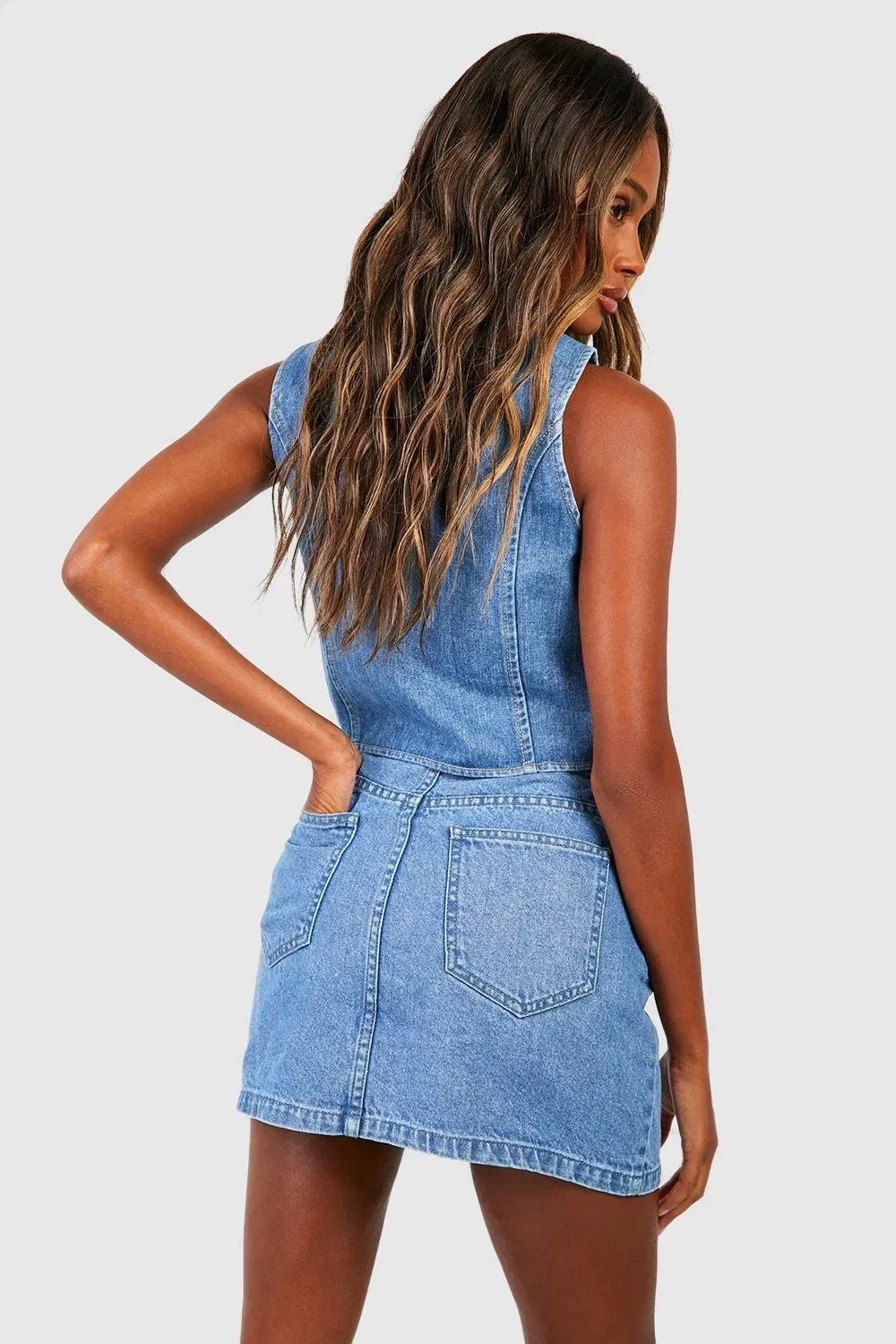 Longline Denim Waistcoat