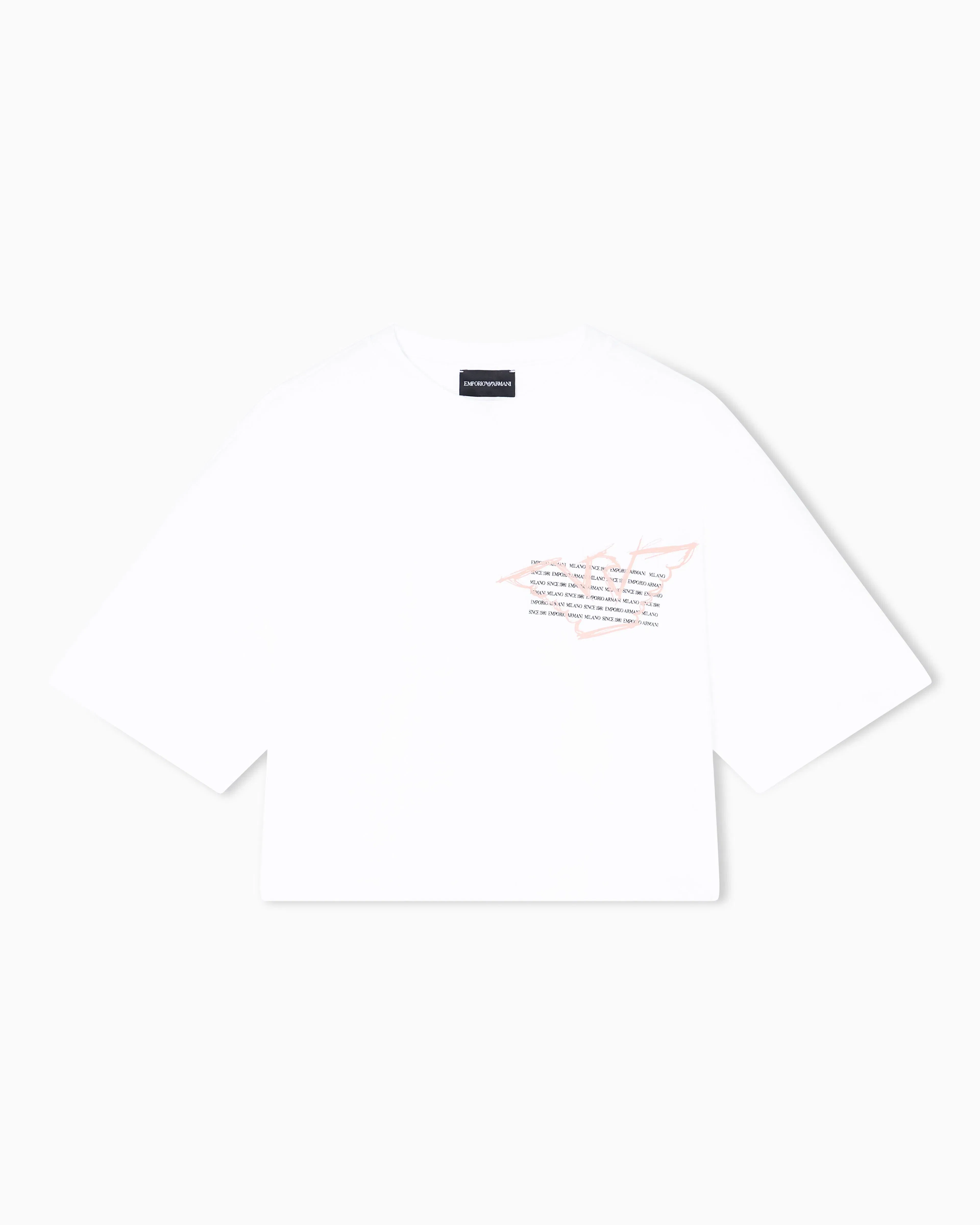 Emporio Armani Three-pack of eagle-print jersey cropped T-shirts