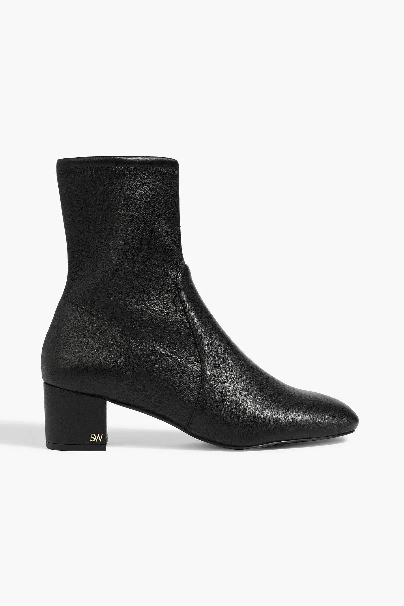Stuart Weitzman Sofia 50 Stretch-Leather Sock Boots Black Women's